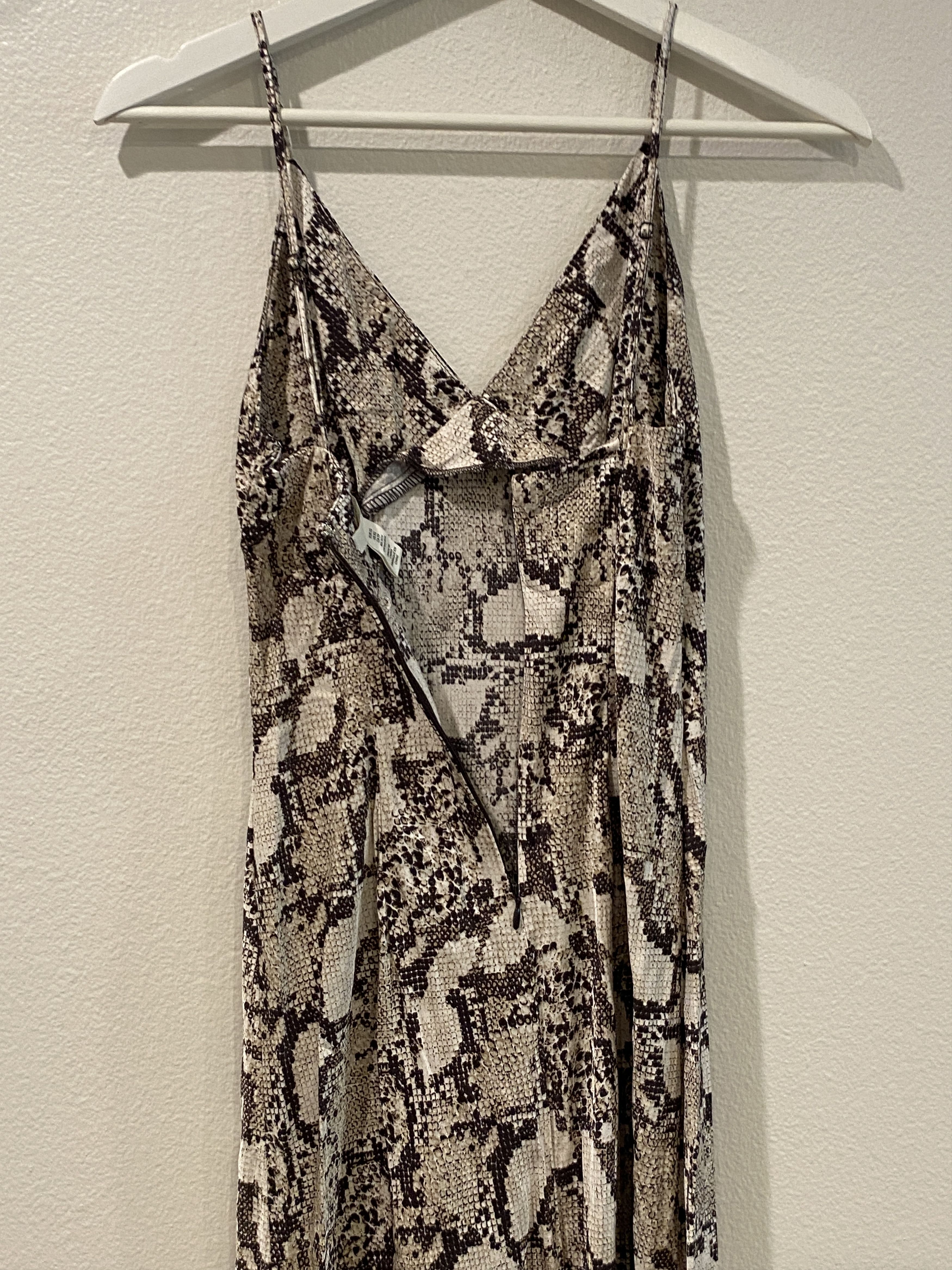 H&M Grunge Beige Snakeskin-Patterned Slip Dress Size XS / US 0-2 / IT 36-38 - 10 Thumbnail