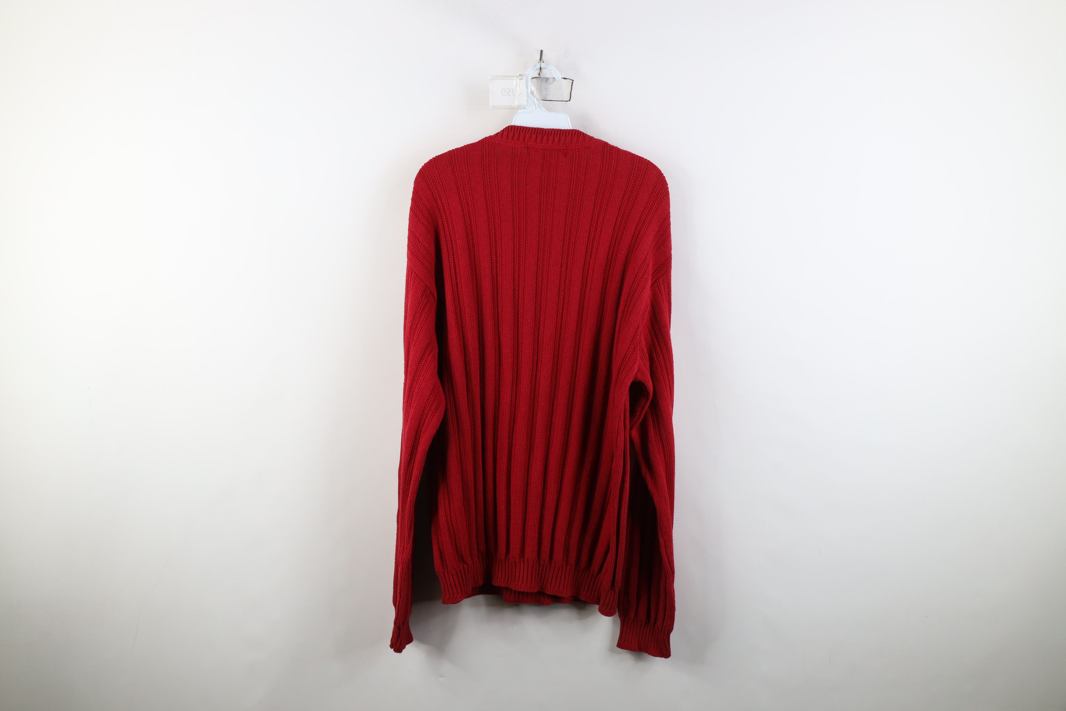 Vintage Deadstock Vintage 90s Streetwear Ribbed Knit Sweater Red USA Size US XL / EU 56 / 4 - 9 Thumbnail