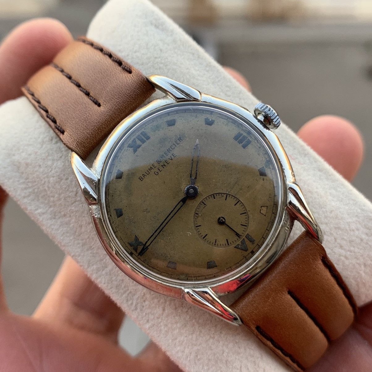 image of Baume Et Mercier Luxury VTG Baume & Mercier Geneve in Brown, Men's (Size 34)