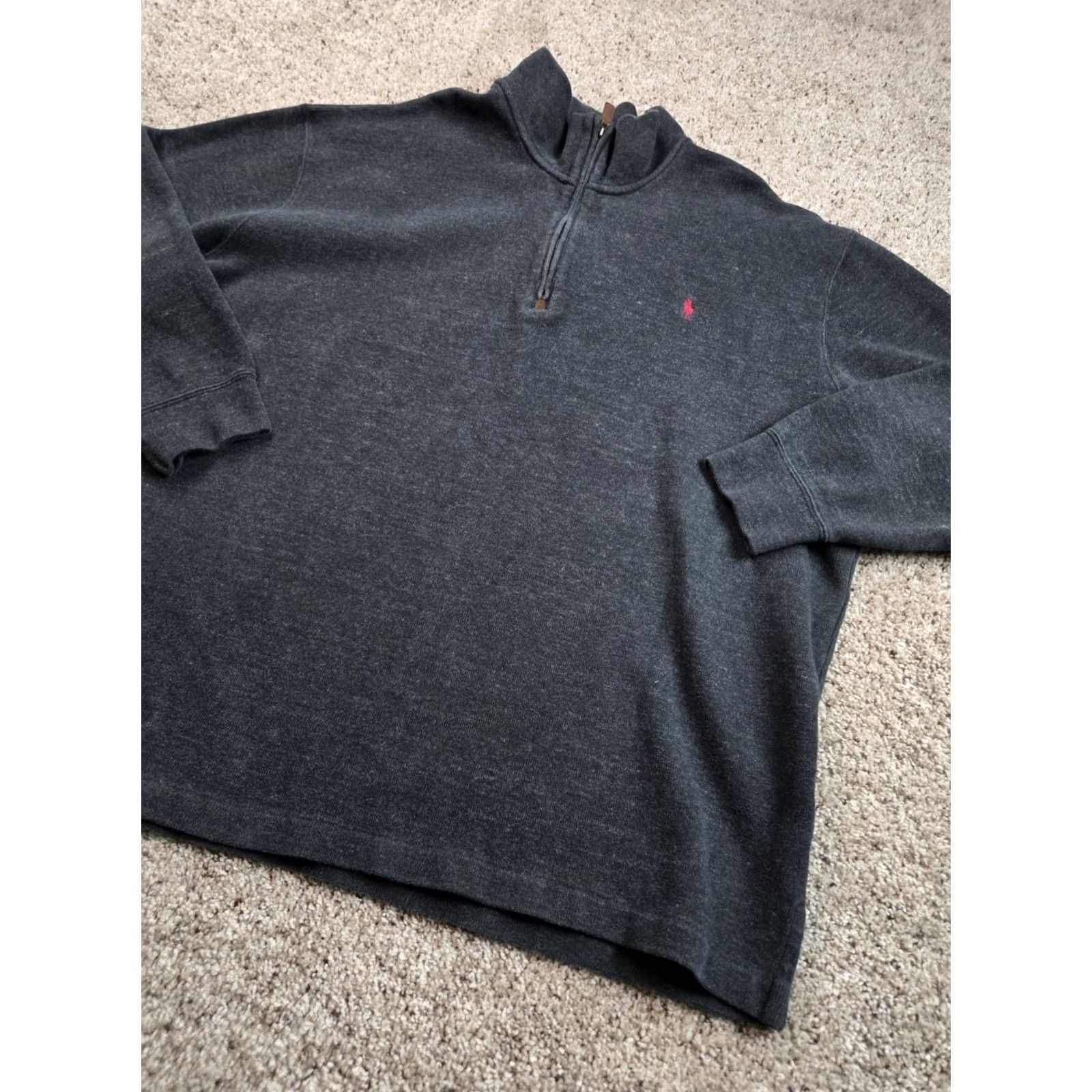 Polo Ralph Lauren Polo Ralph Lauren Sweater Mens 2XL Gray 1/4 Zip Pullover Knit Pony Logo Mock Neck Casual Size US XXL / EU 58 / 5 - 2 Thumbnail
