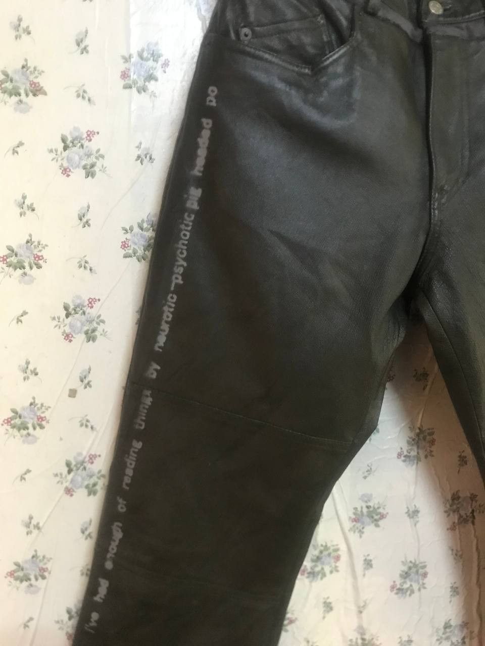 Seditionaries Vintage PPFM Poem Punk Leather Pants Dark Green Size US 31 - 2 Thumbnail