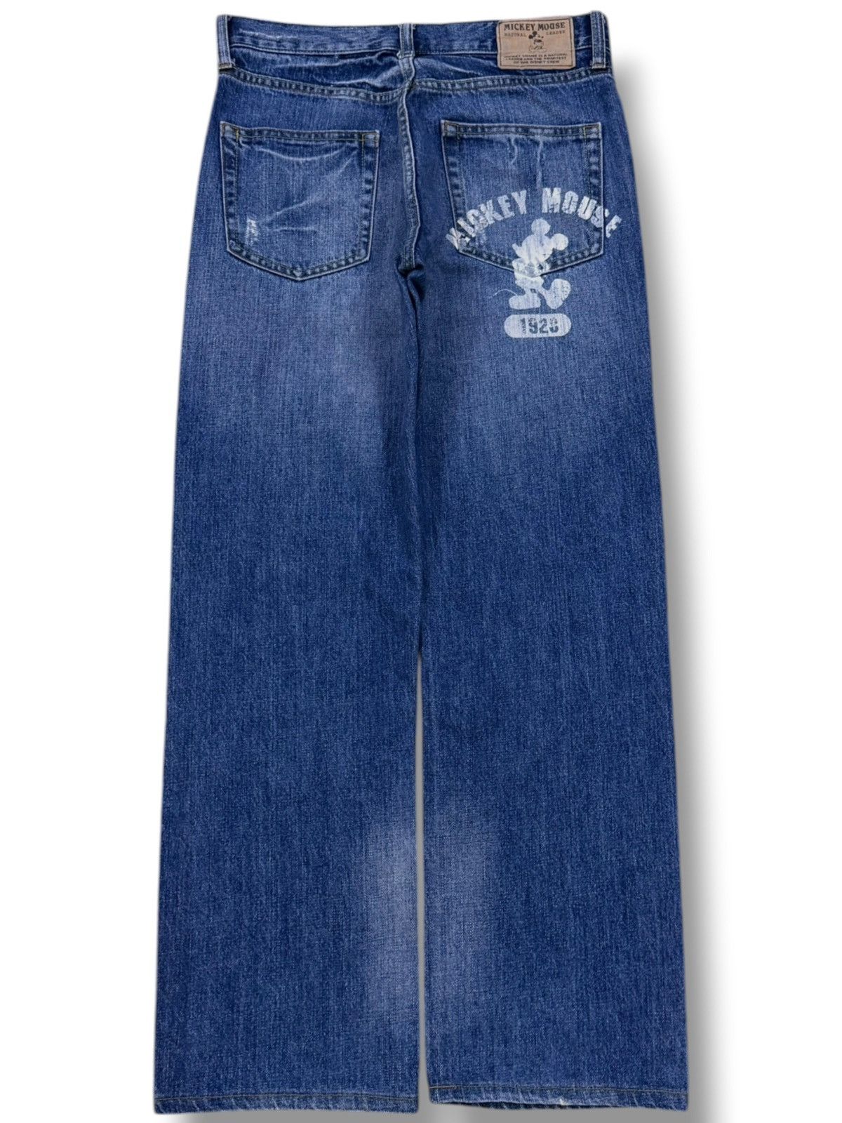 Mickey Mouse Vintage Disney Mickey Mouse Distressed Patchwork Y2K Denim Size US 30 / EU 46 - 3 Thumbnail