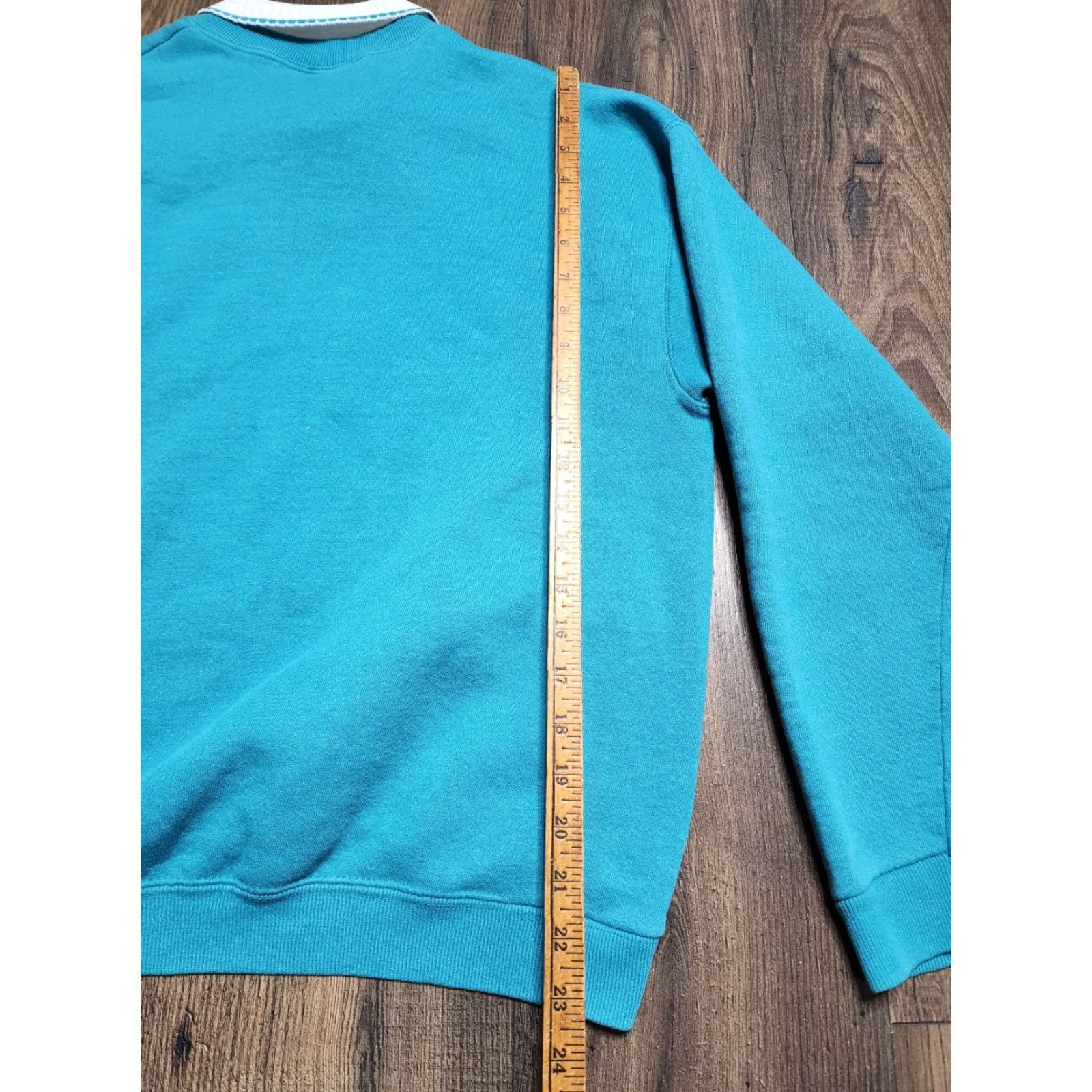 Nutmeg VINTAGE 80s Nutmeg Women's Cotton Blend L Blue Pullover Sweatshirt Cottagecore Size L / US 10 / IT 46 - 3 Thumbnail