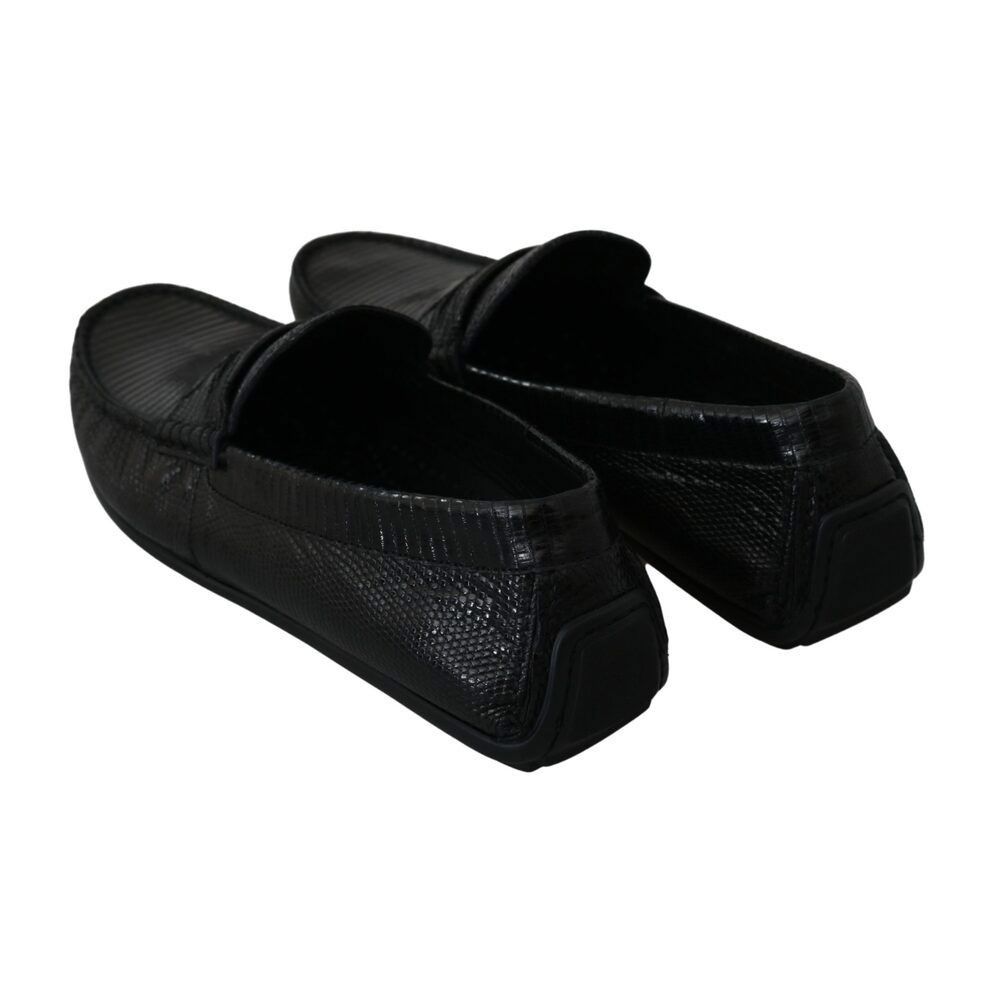 Dolce & Gabbana Dolce & Gabbana Exquisite Black Lizard Leather Loafers Size US 6 / EU 39 - 5 Thumbnail
