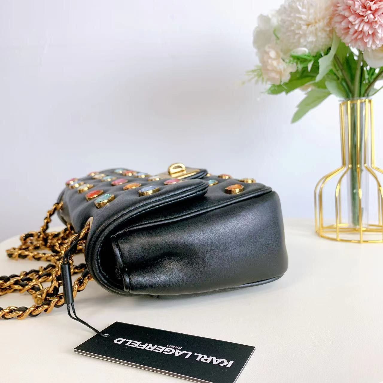 Karl Lagerfeld Karl Lagerfeld LH1HB283 AGYNESS SHOULDER BAG IN BLACK MULTI Size ONE SIZE - 5 Thumbnail