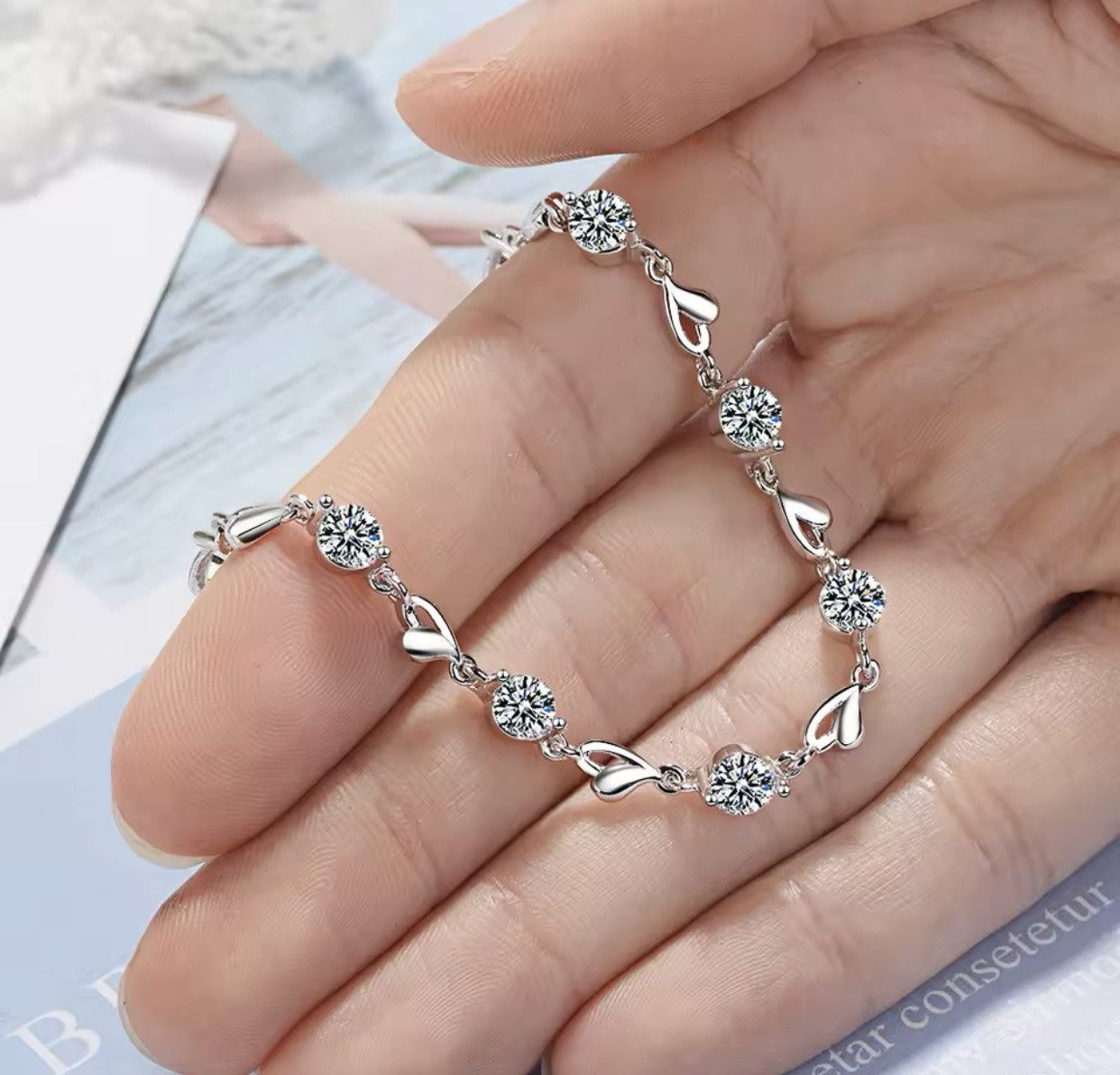 Jewelry × Sterling Silver Sterling Silver Love Heart Bracelets Size ONE SIZE - 4 Thumbnail