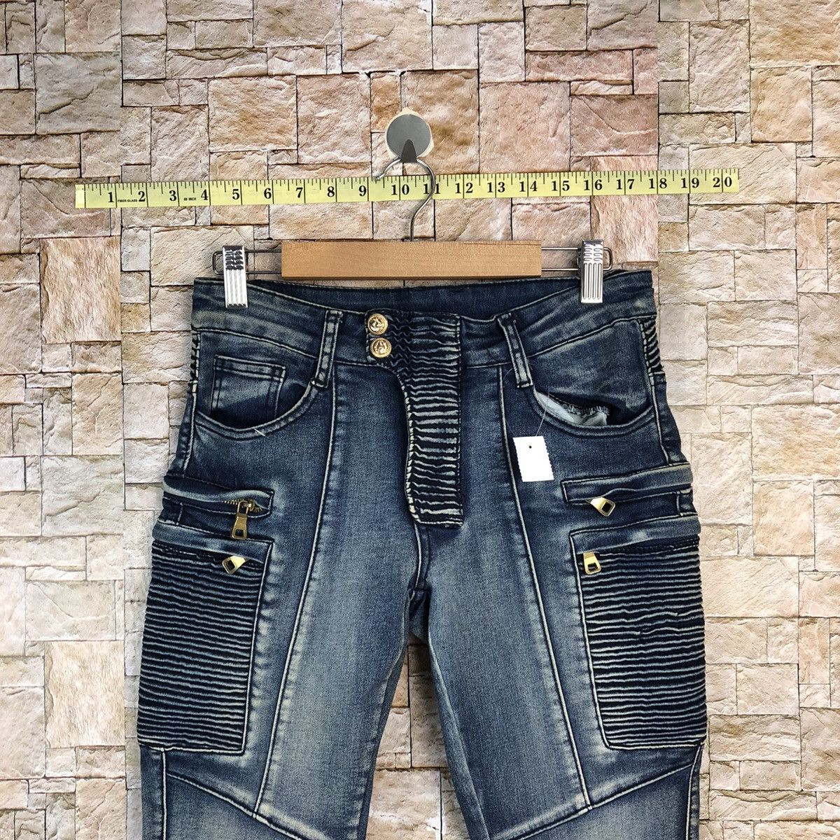 Japanese Brand Japan faded Blue Slim Fit bikers denim Jeans #A741 Size 26" / US 2 / IT 38 - 4 Thumbnail
