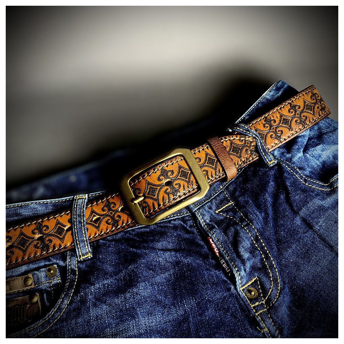 Leather American Casual Handmade Belt Size ONE SIZE - 4 Thumbnail