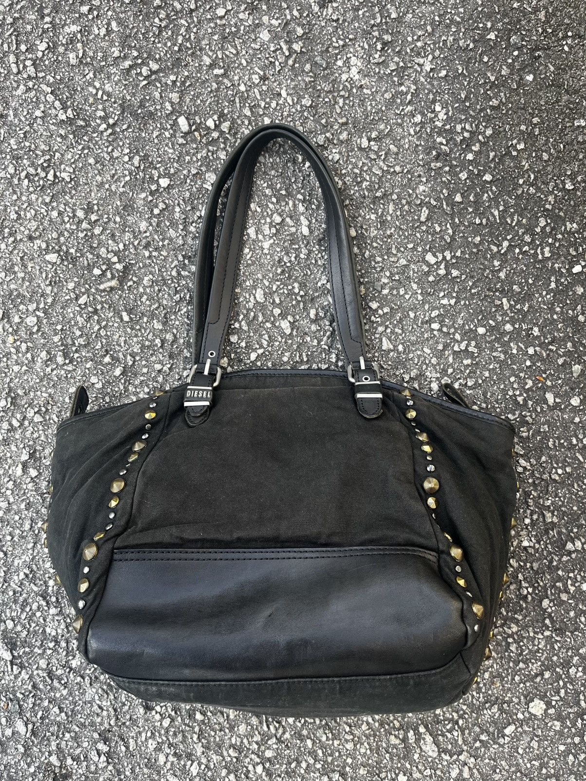Diesel Diesel i am who i am Waxed studded Tote Bag Size ONE SIZE - 2 Thumbnail