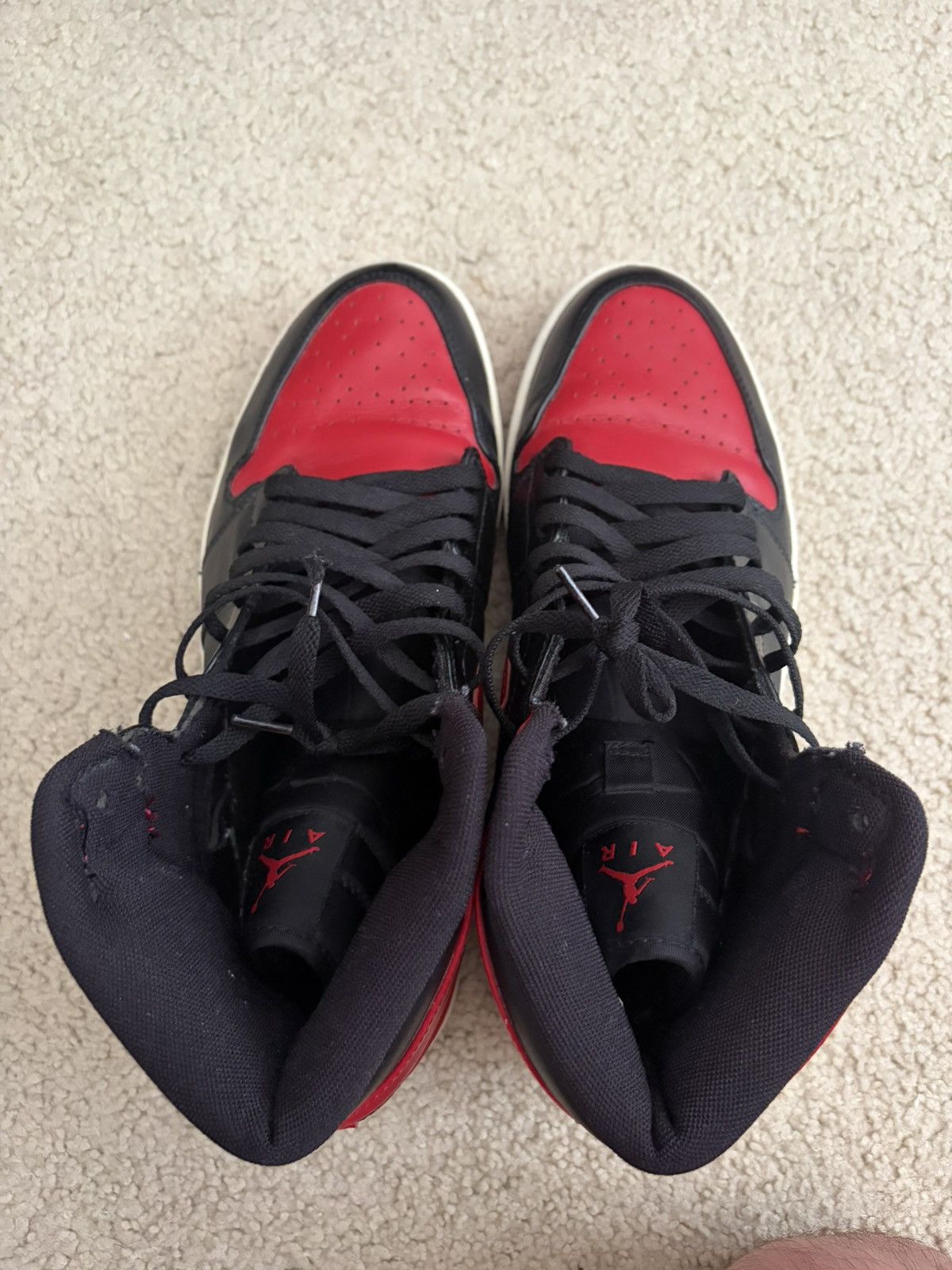 Jordan Brand Air Jordan 1 High Retro DMP Chicago Bulls 2009 Bred VNDS Size US 11 / EU 44 - 3 Thumbnail