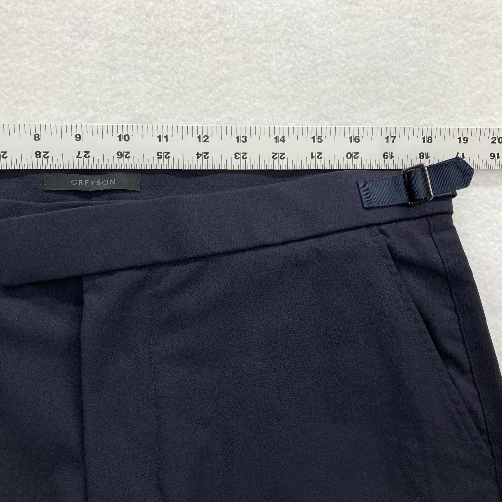 Vintage Greyson Pants Mens 36 Navy Wool Blend Jogger Cuffed Hem Side Adjusters Golf Men Size 36 Wool Navy Jogger Pants Casual Activewear Trousers Size US 36 / EU 52 - 7 Thumbnail