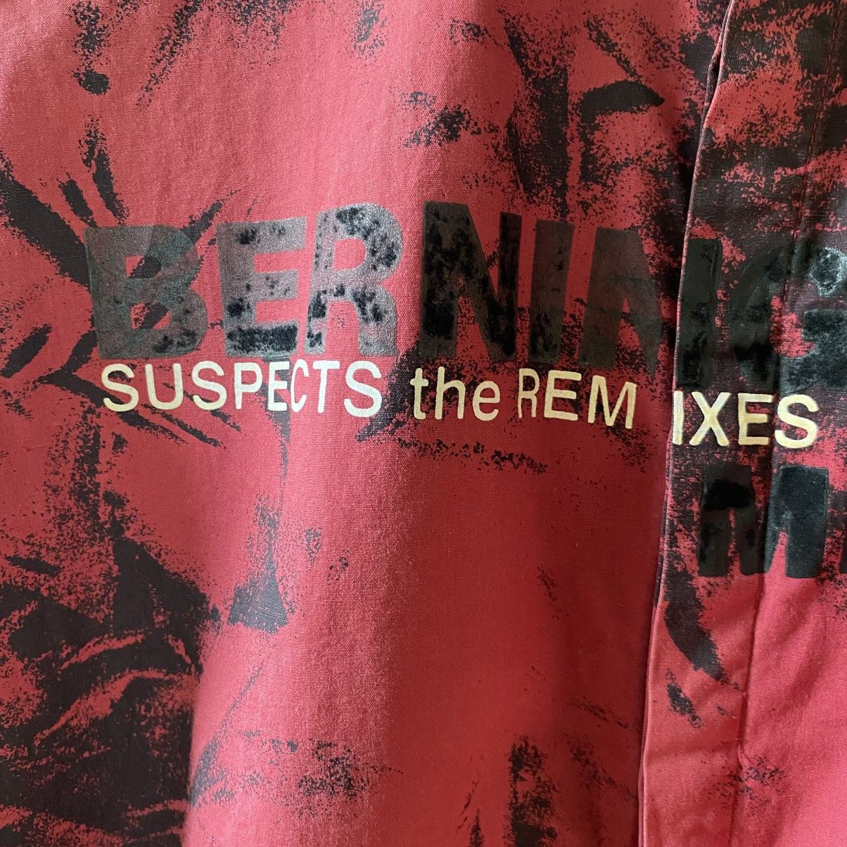 BERNINGS SHO BERNINGS SHO Punk Y2K Red Black Print Short Sleeve Shirt Size US L / EU 52-54 / 3 - 15 Thumbnail