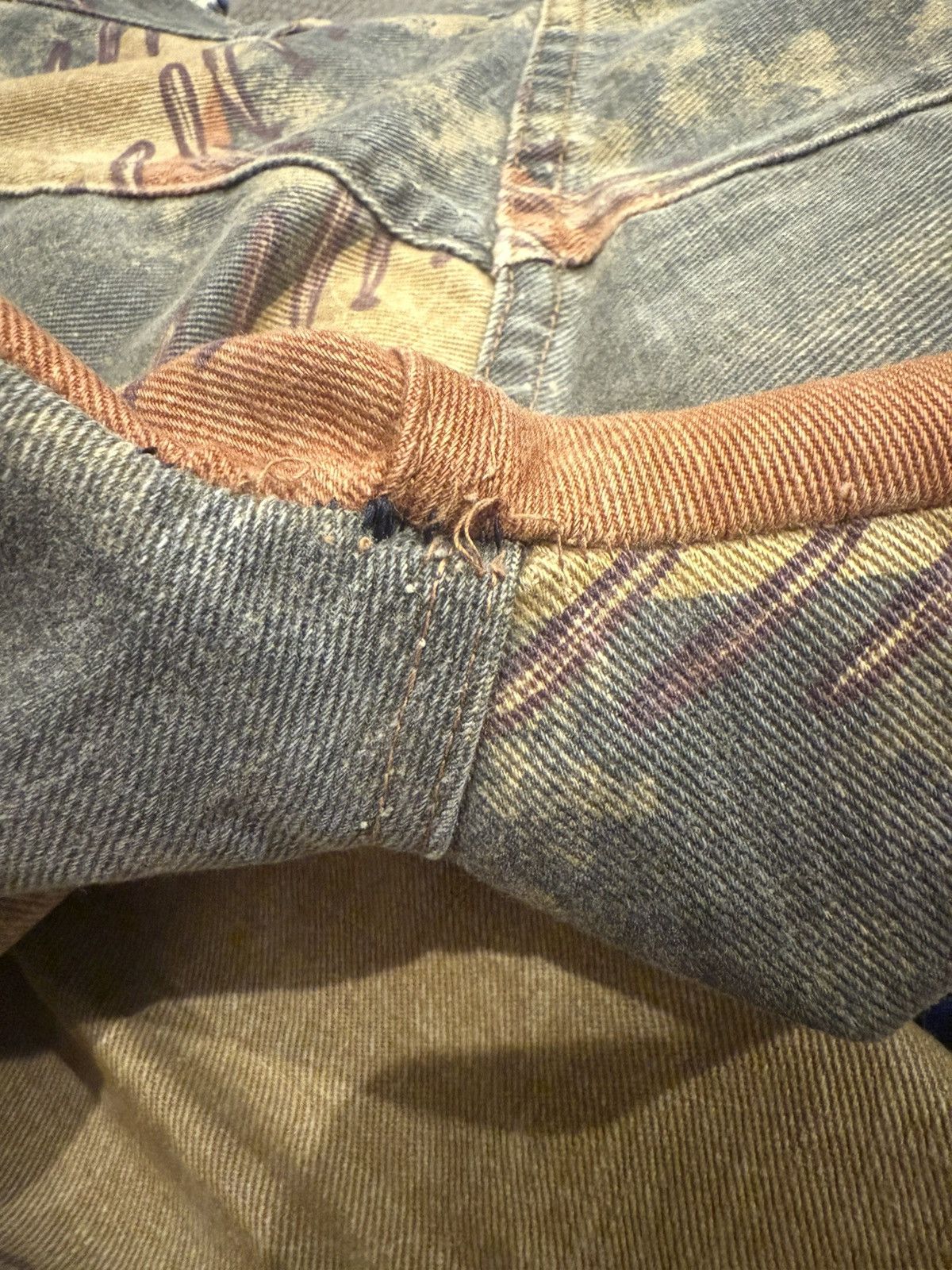 Other Vintage 70s Big Yank Patchwork Jeans Zig Zag Boho Rare Size 29" - 12 Thumbnail