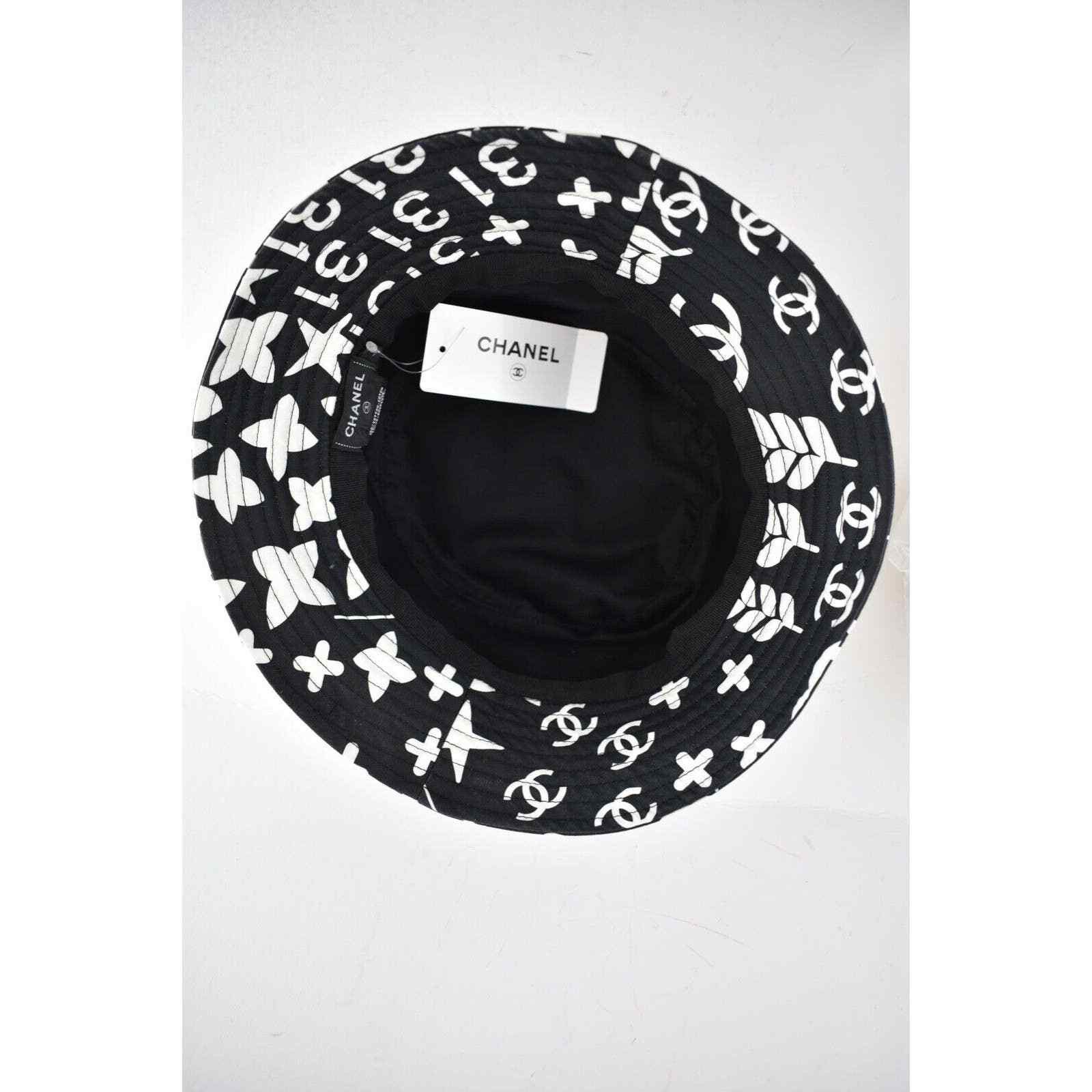 Chanel Chanel Graffiti CC Silver Logo Sun Cloche Bucket Hat L Large Size ONE SIZE - 11 Thumbnail