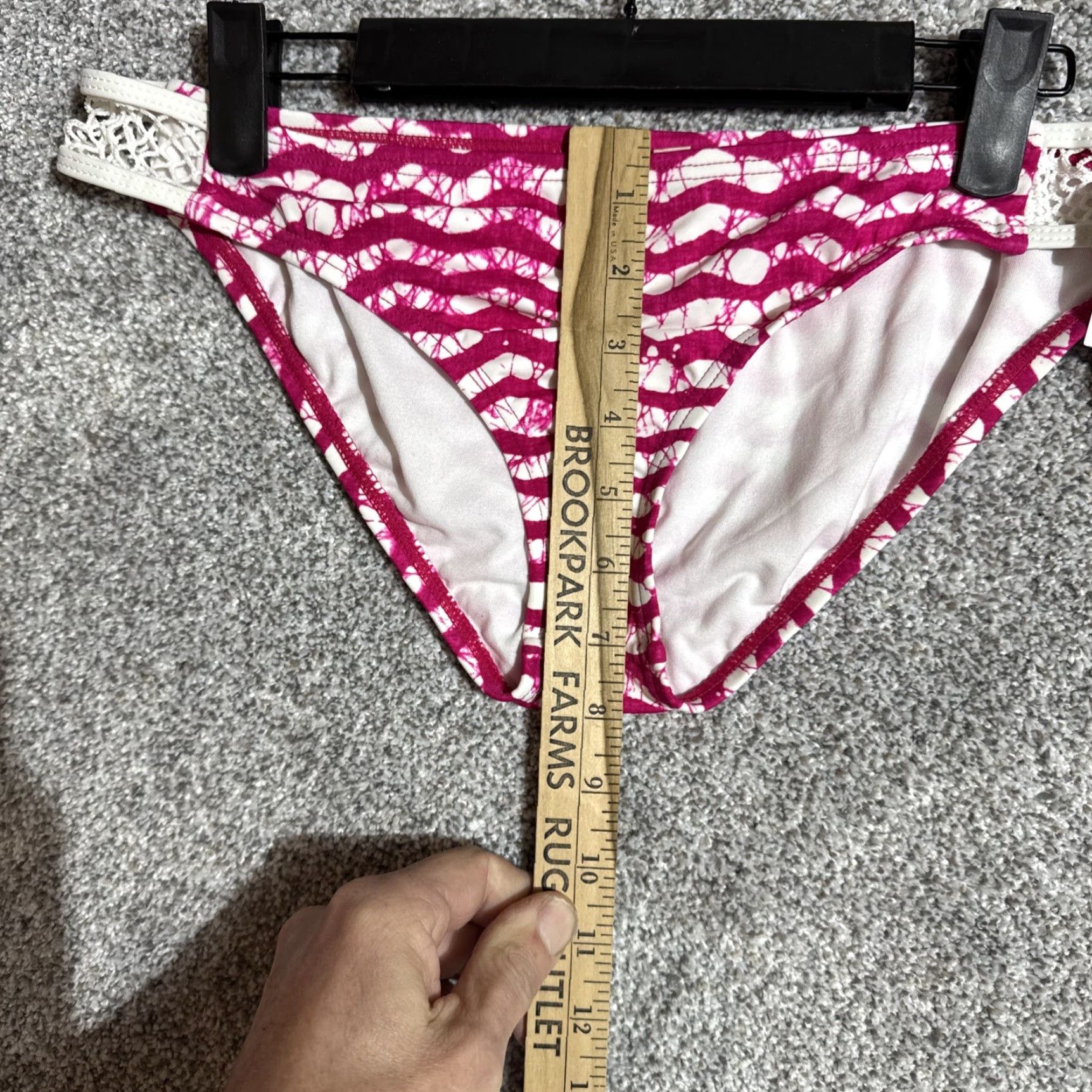 REEF Reef Bikini Bottom Women L Bikini Pink Retro 90s Y2K Geometric Coastal Stretch Lined Nylon Spandex Size 36" / US 14 / IT 50 - 5 Thumbnail