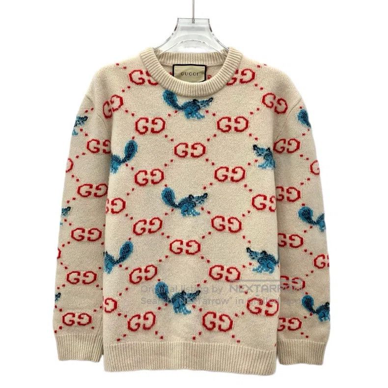 Gucci Gucci Colour block logo jacquard animal full print wool ro Size US S / EU 44-46 / 1 - 1 Thumbnail