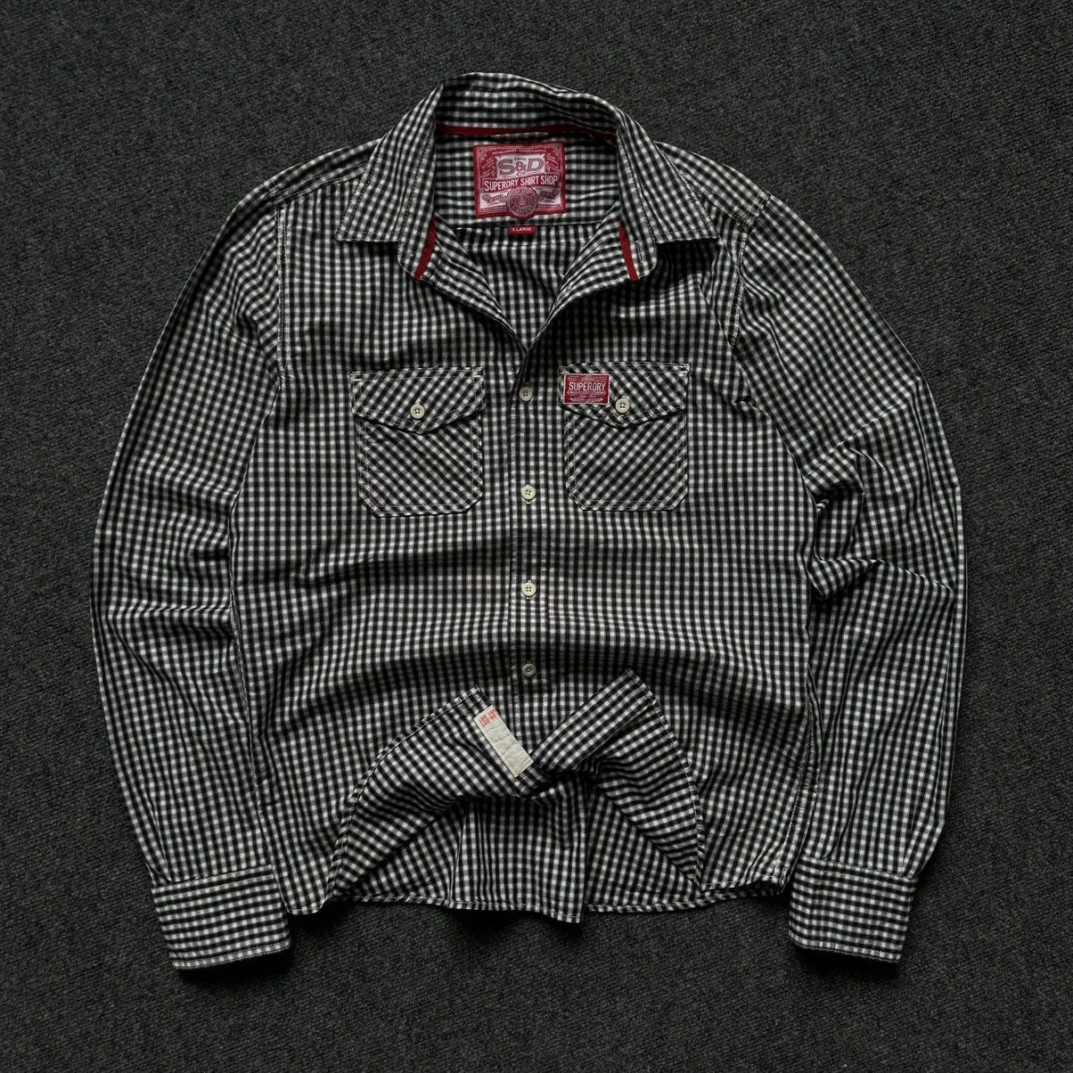 Superdry VTG Checked Shirt Superdry Button Up Size XL White Black Size US XL / EU 56 / 4 - 2 Thumbnail