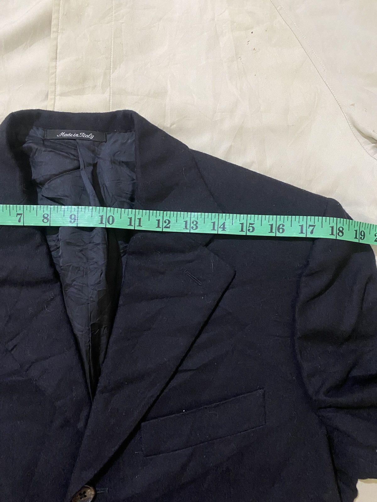 Yves Saint Laurent ✨Yves Saint Laurent YSL Buttons Wool Navy Blue Blazer Men's Size 42R - 9 Thumbnail