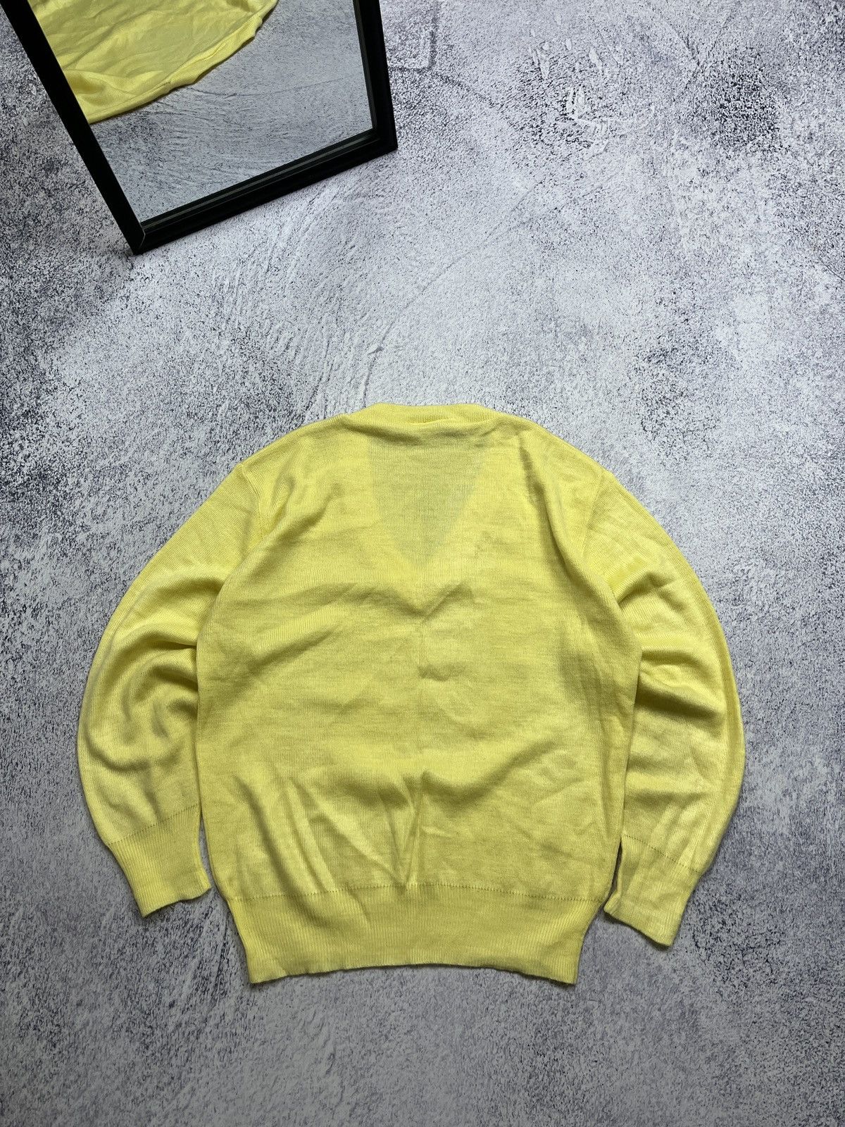Lacoste × Vintage Vintage Chemise Lacoste Made in France Yellow V Neck Sweater Size US M / EU 48-50 / 2 - 6 Thumbnail
