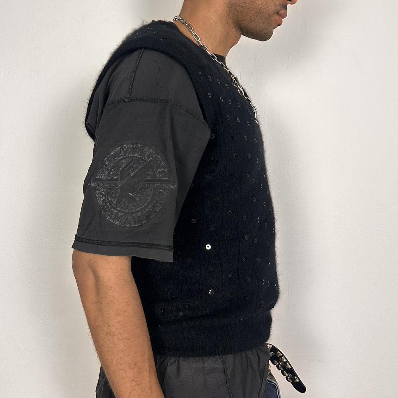 Vintage Vintage Black Lambswool/Angora Sequin Sweater Vest - Medium Size US L / EU 52-54 / 3 - 5 Thumbnail