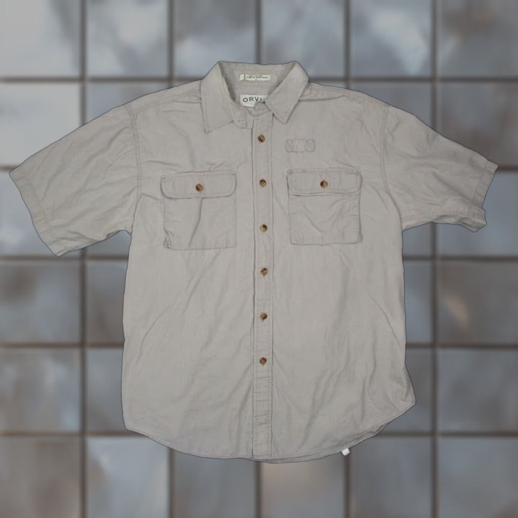 Orvis Vintage Orvis Men's Beige Short Sleeve Button-Up Shirt Classic Fit 100% Cotton Khaki Safari Size US L / EU 52-54 / 3 - 1 Thumbnail