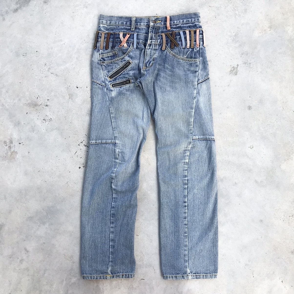 image of Number N Ine x Vintage 2000's Brth Breath Hi-Spec & Qult Breath Mint Regular Jeans in Light Blue Wa