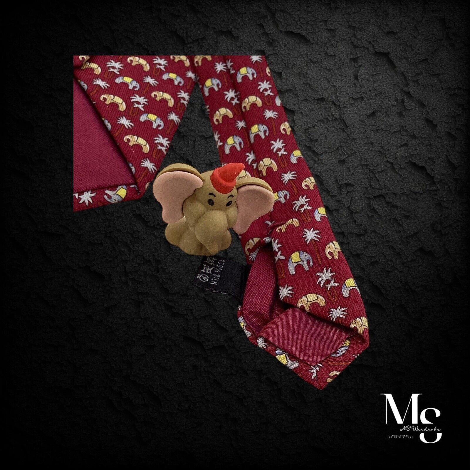 Jim Thompson JIM THOMPSON Elephant & Tree Print Luxury Designer Silk Tie Size ONE SIZE - 5 Thumbnail