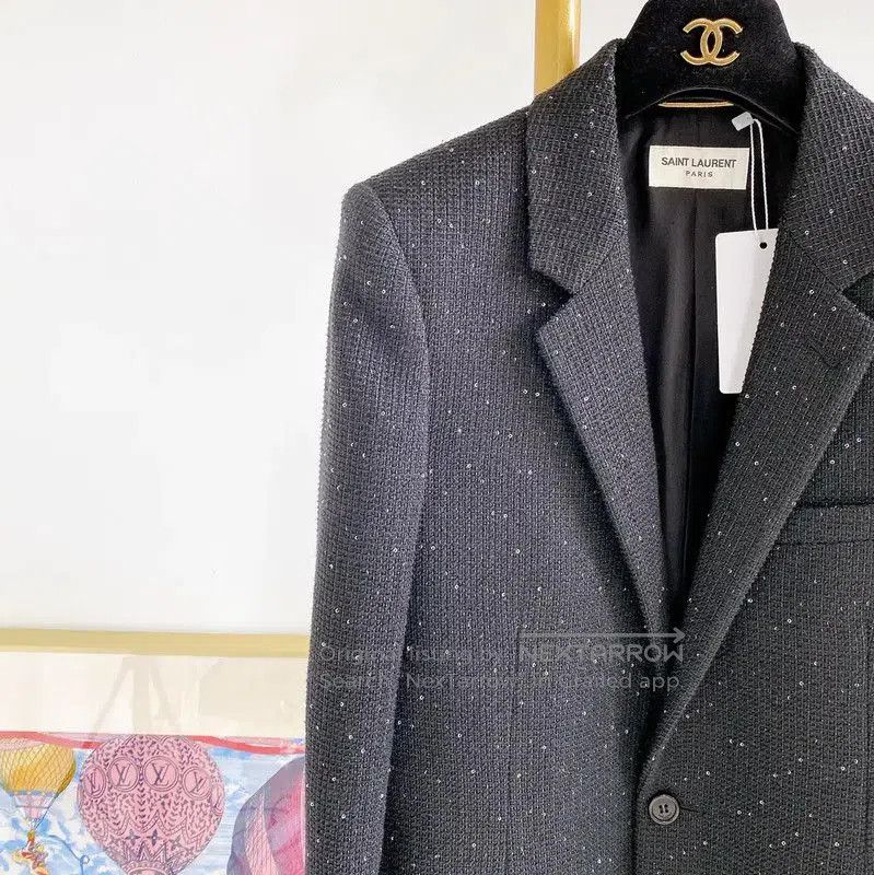 Yves Saint Laurent YSL Black Polyester Spring Autumn Women's Jacket . Size S / US 4 / IT 40 - 4 Thumbnail