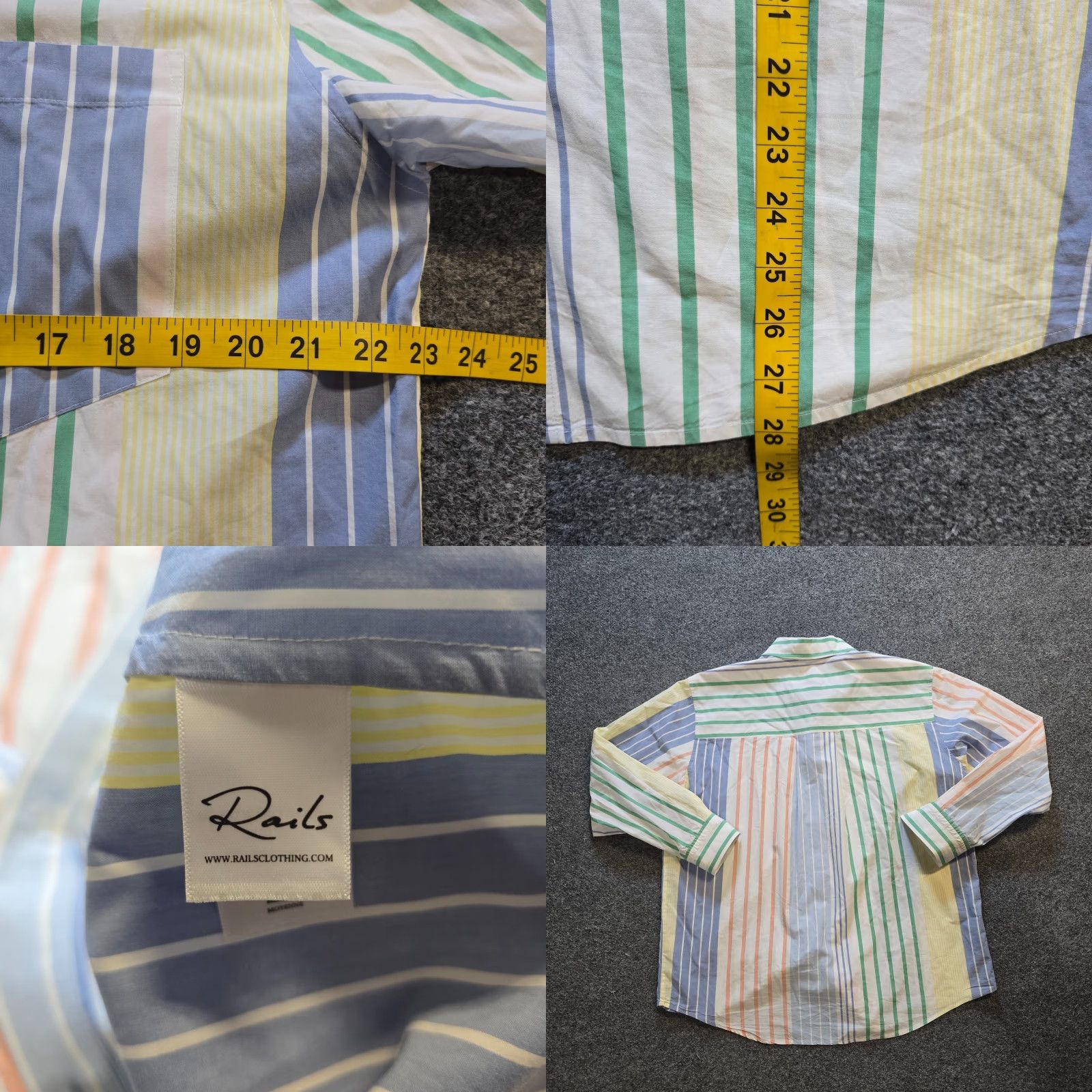 Rails Rails Shirt Mens Size Medium White Blue Striped Colorblock Preppy Button Casual Shirt Size US M / EU 48-50 / 2 - 8 Thumbnail