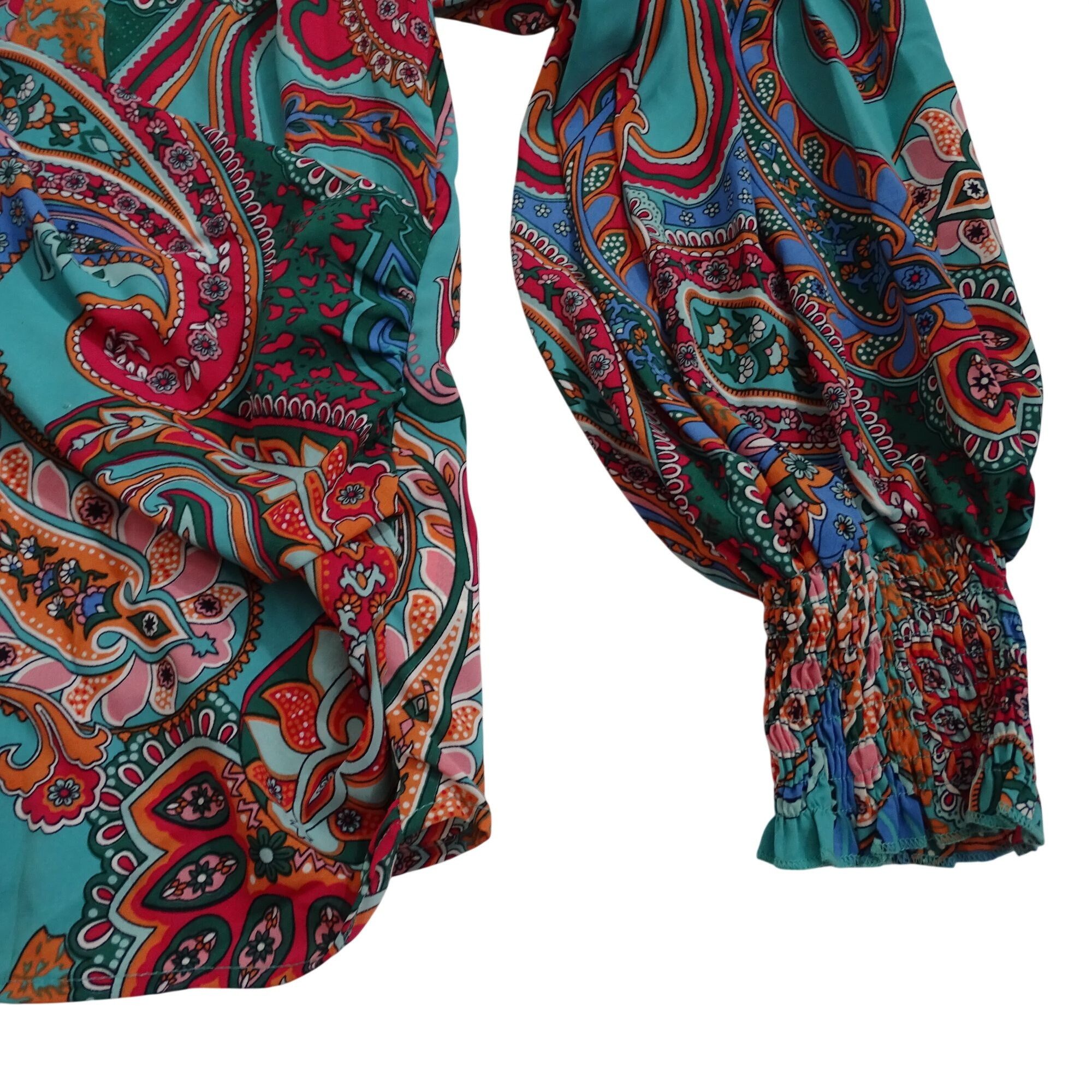 Shein Shein Paisley Long Sleeve Faux Wrap Blouse Women Size M 6 Size M / US 6-8 / IT 42-44 - 3 Thumbnail