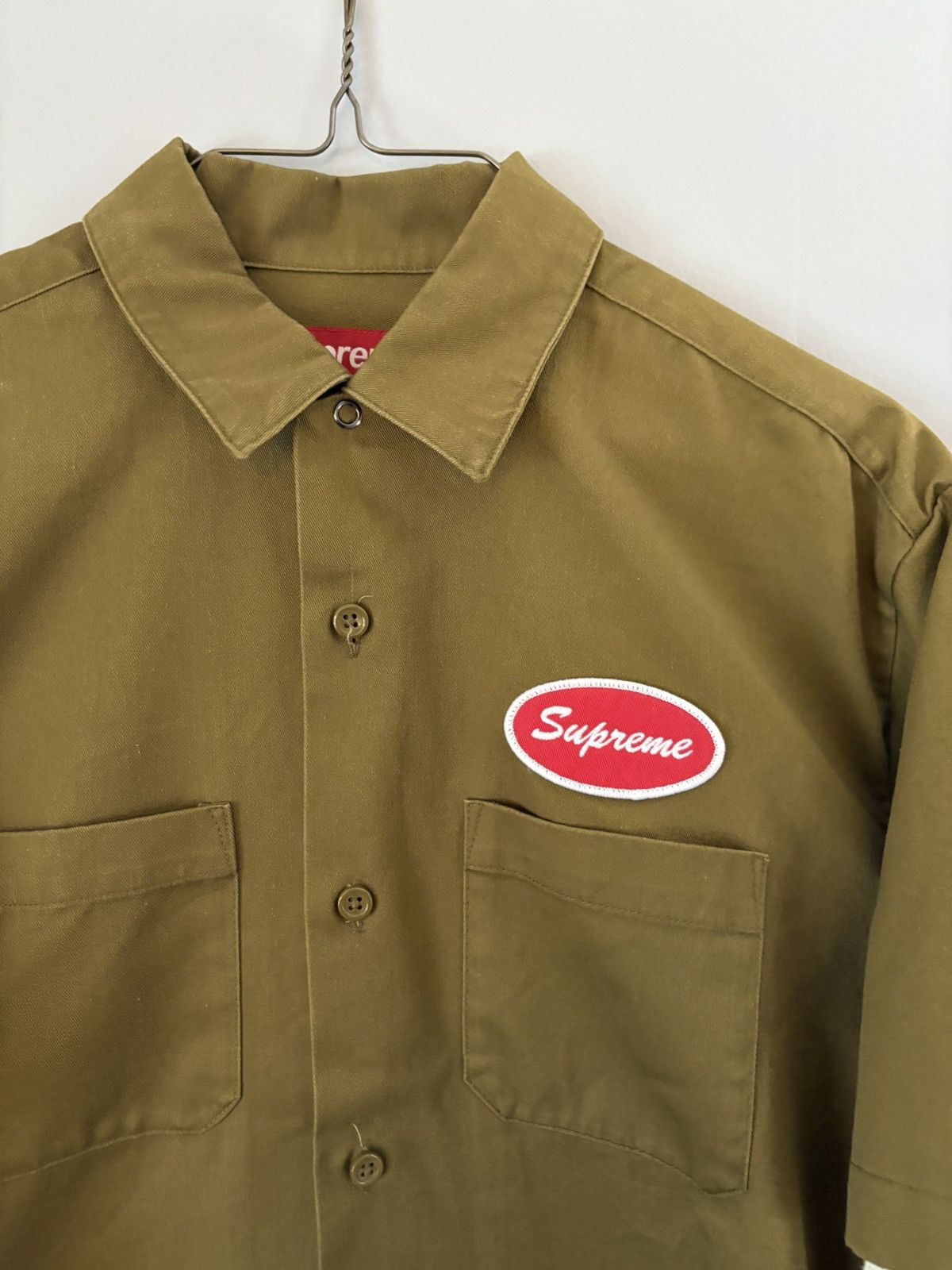 Supreme Supreme Thermal Sleeve Work Shirt FW23 Olive Button Up Size US S / EU 44-46 / 1 - 2 Thumbnail