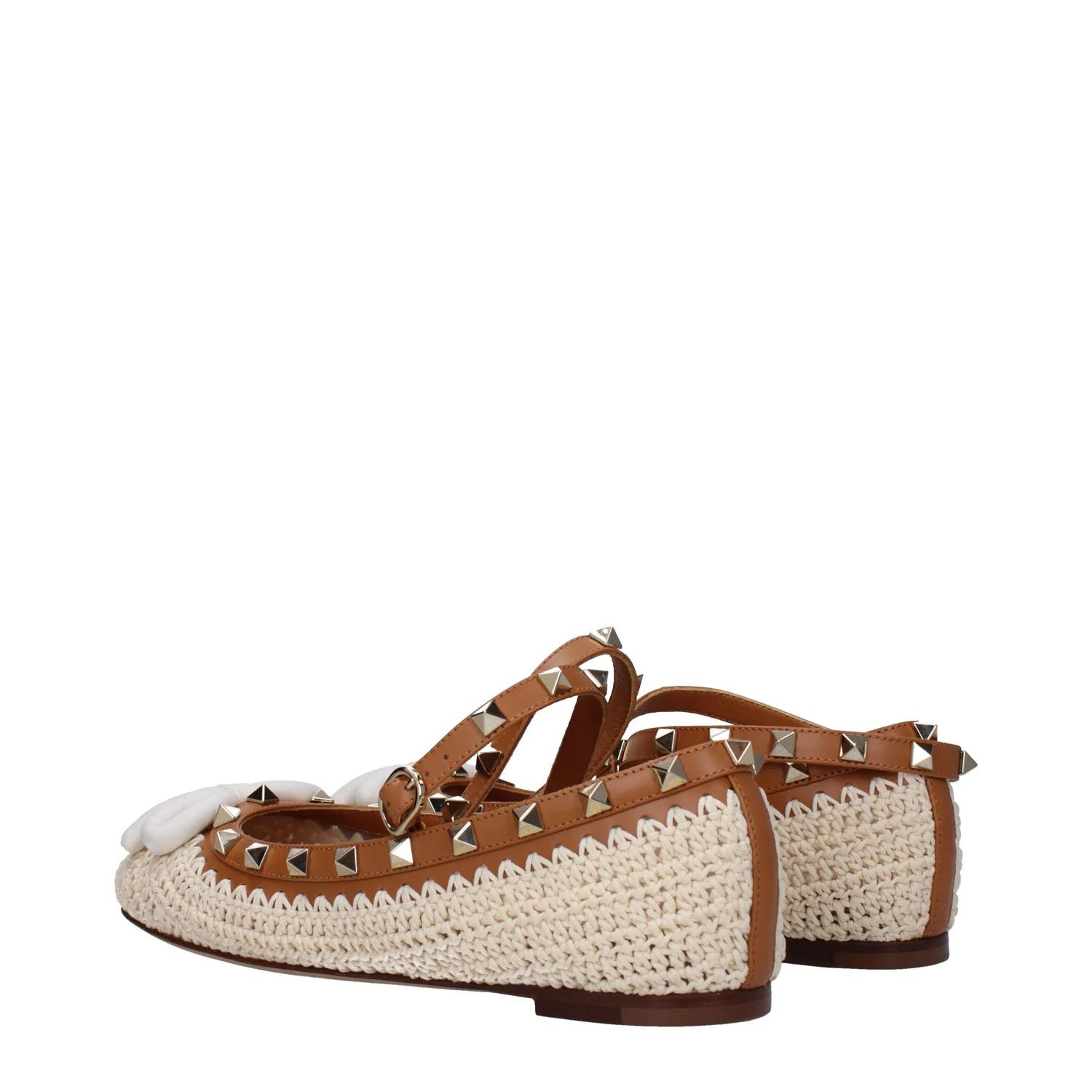 Valentino ob1o1e1224 Raffia Ballet Flats in Beige/Brown Size US 8.5 / IT 38.5 - 4 Thumbnail