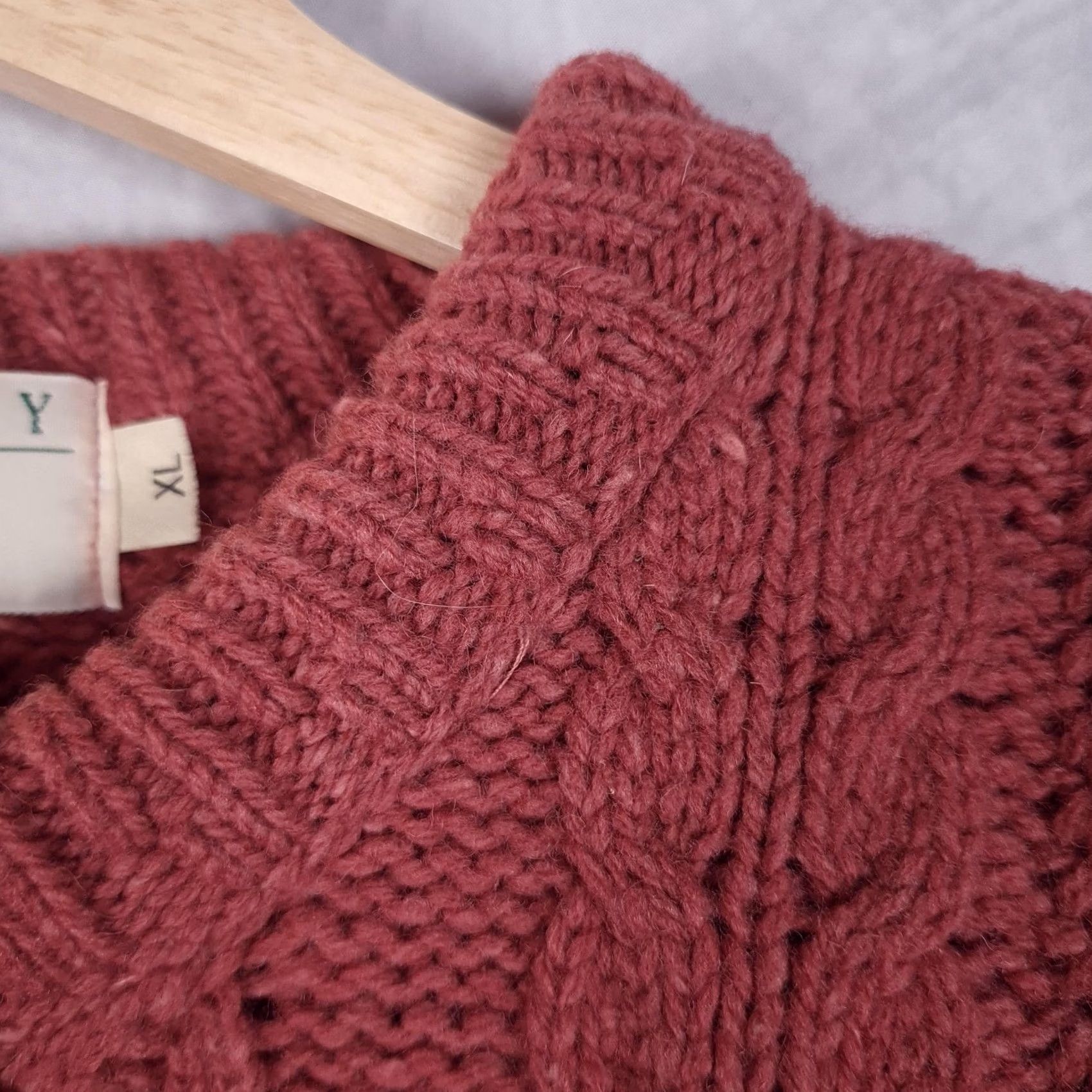 Pinko Blarney Woollen Mills Sweater Mens XL Pink Wool Fisherman Cable Knit Aran Crew Size US XL / EU 56 / 4 - 4 Thumbnail
