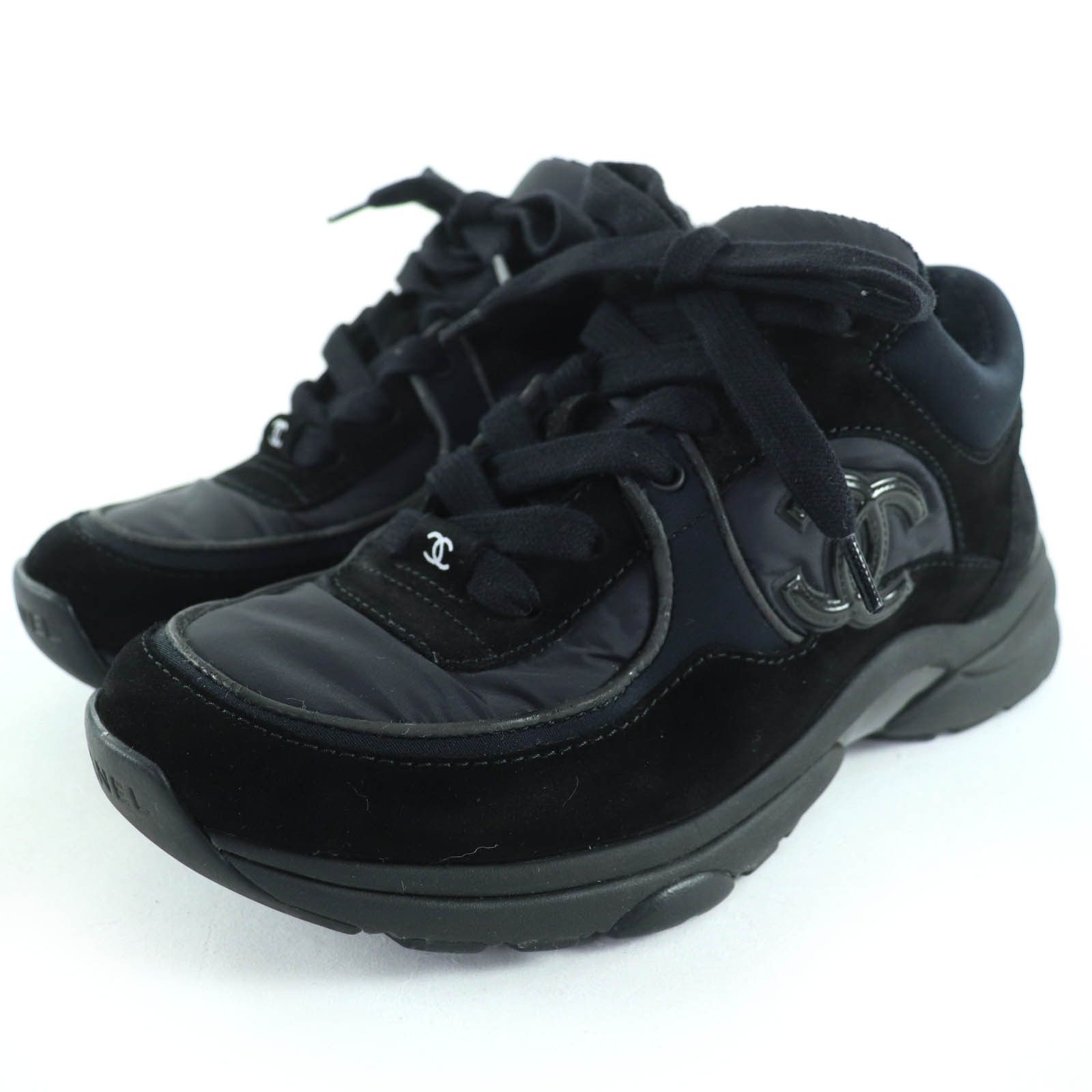 Chanel Chanel COCO Mark Suede Leather Sneakers Suede Shoes G34360 DUTY FREE for USA