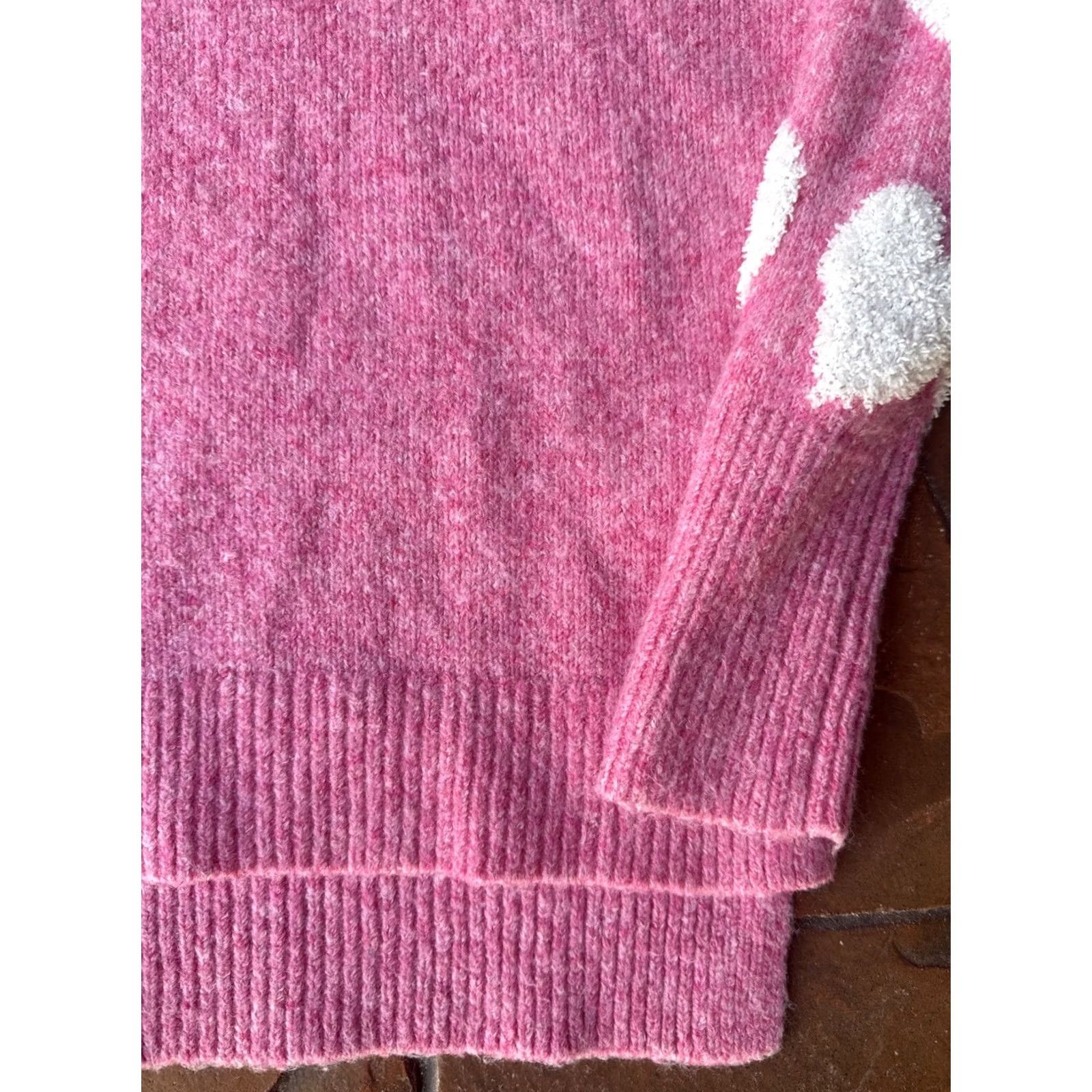 Vintage Cupcakes And Cashmere Pink Heart V-Neck Sweater Womens XS Pullover Long Sleeve Knit Lightweight Size L / US 10 / IT 46 - 5 Thumbnail