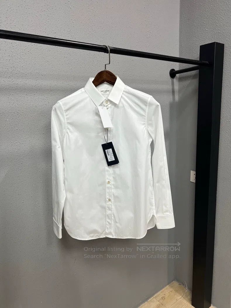 Saint Laurent Paris Saint Laurent Paris Pure White Long Sleeve Shirt Size XS / US 0-2 / IT 36-38 - 1 Thumbnail