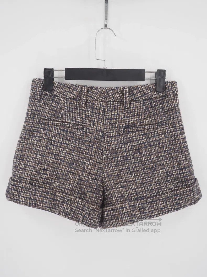Miu Miu Miu Miu Grey Coarse Tweed Wool Shorts Size 35" - 2 Thumbnail