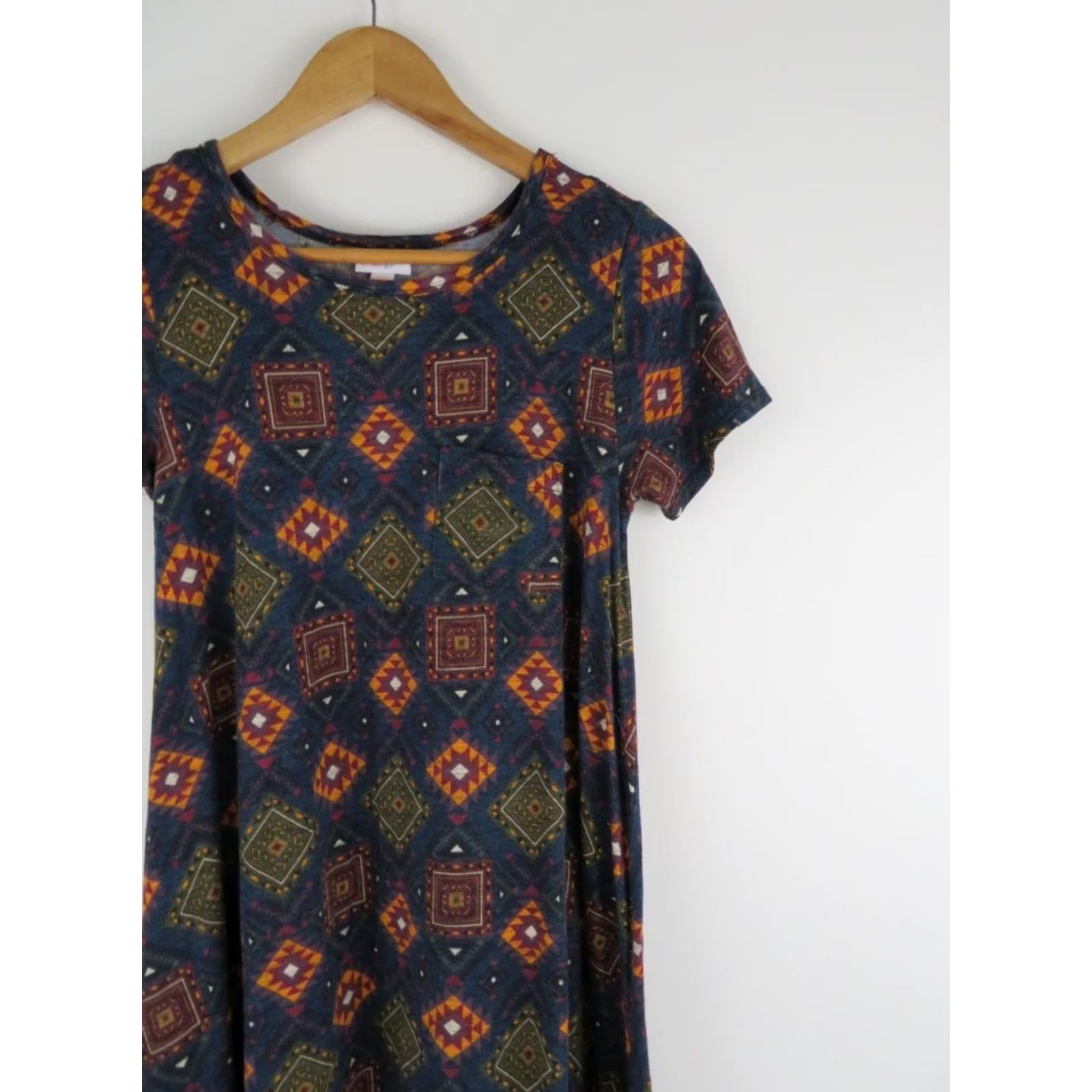 Vintage LuLaRoe Carly Dress 2XS Aztec Geometric Stretch EUC Womens Shirt Dress Size XXS / US 00 / IT 34 - 2 Thumbnail