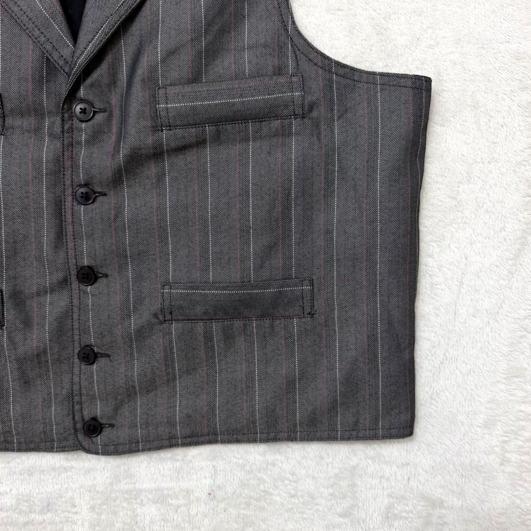 Scully Scully Vest Mens M Gray Pinstripe Waistcoat Suit Western Notch Lapel Dress Formal Business 3 Piece Boys? Womens? Size US M / EU 48-50 / 2 - 4 Thumbnail