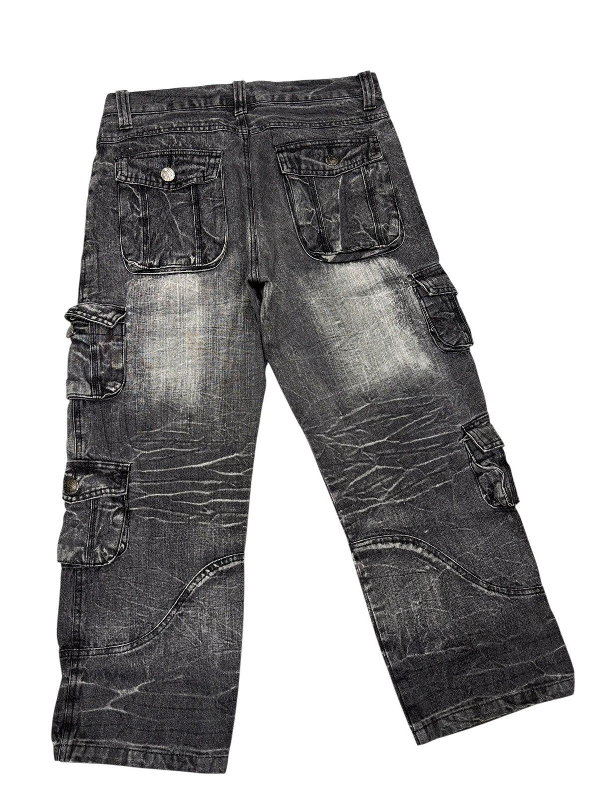 LOWBOX LOWBOX 🇯🇵 CARGO JEANS CROPPED DENIM CARGO PANTS Size US 30 / EU 46 - 4 Thumbnail