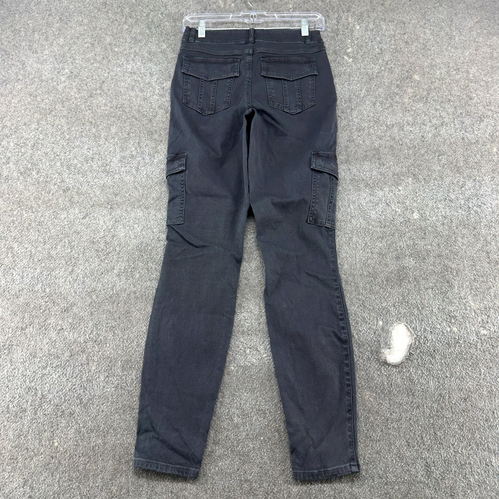 Spanx VINTAGE? (No) Spanx Jeans Womens M Black Cargo Pockets Stretch Flex Cotton Denim Skinny Size 32" / US 10 / IT 46 - 4 Thumbnail