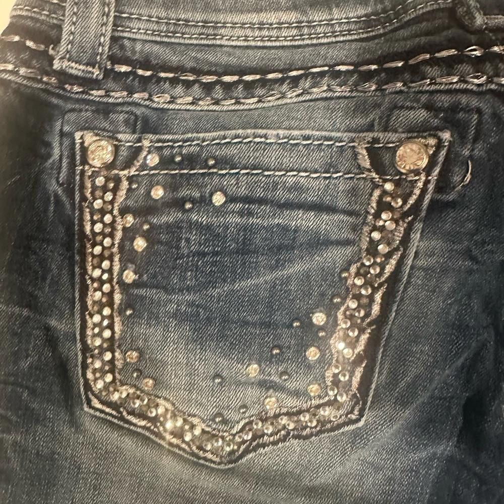 Designer Miss Me Embellished Crystal Signature Boot Cut Jeans 28 Size 28" / US 6 / IT 42 - 7 Thumbnail