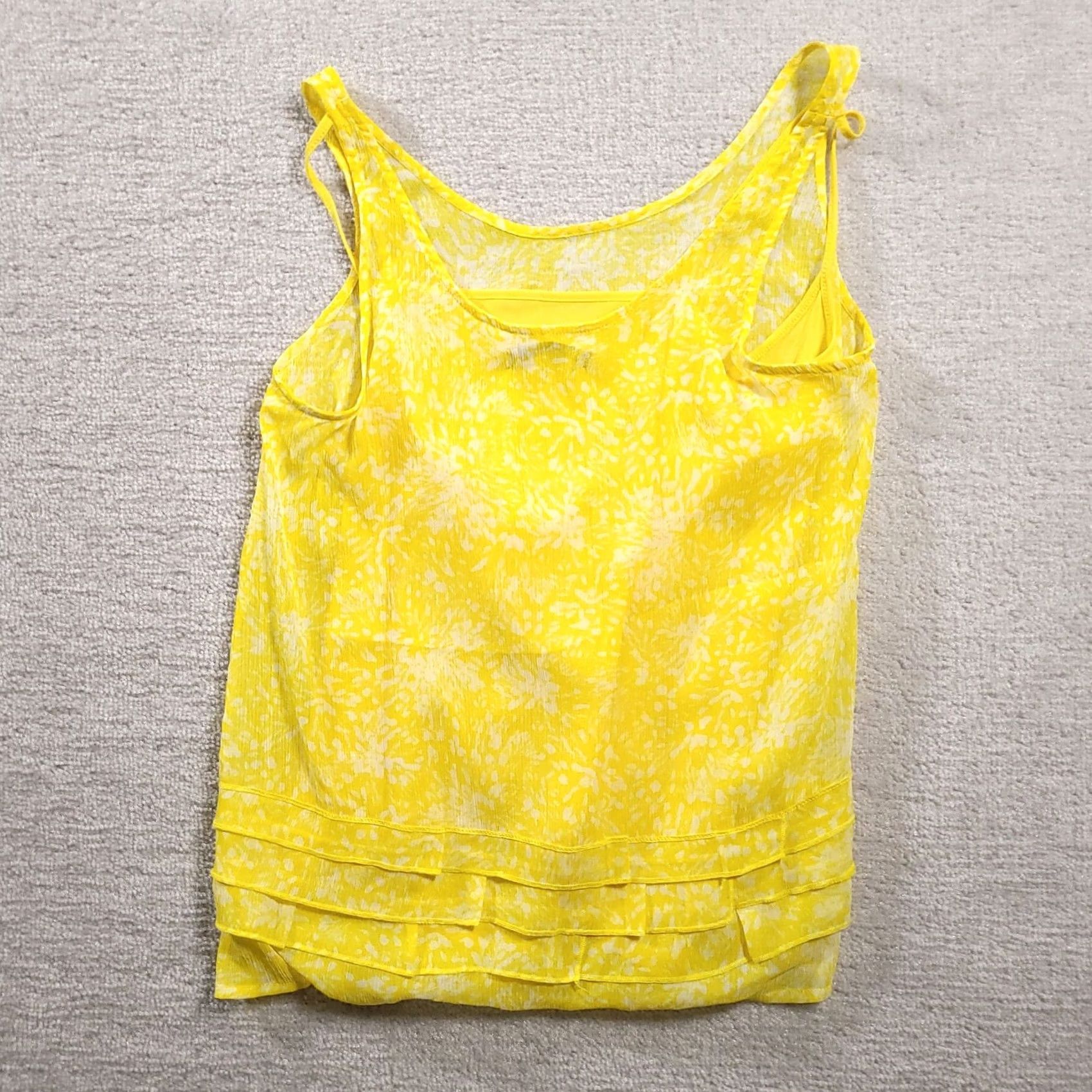 Old Navy Old Navy Tank Top Womens Medium Yellow White Scoop Neck Abstract Size M / US 6-8 / IT 42-44 - 7 Thumbnail