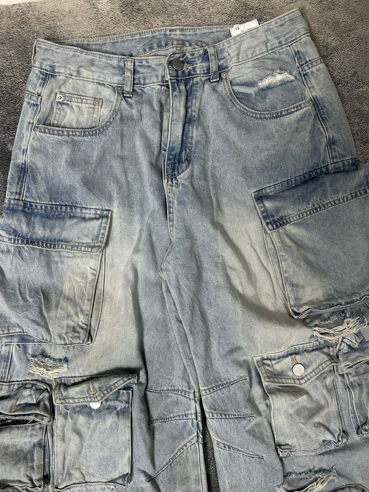Japanese Brand Y2k Chaorenebang buggy Cargo Multi Pocket Jeans Size US 32 / EU 48 - 6 Thumbnail