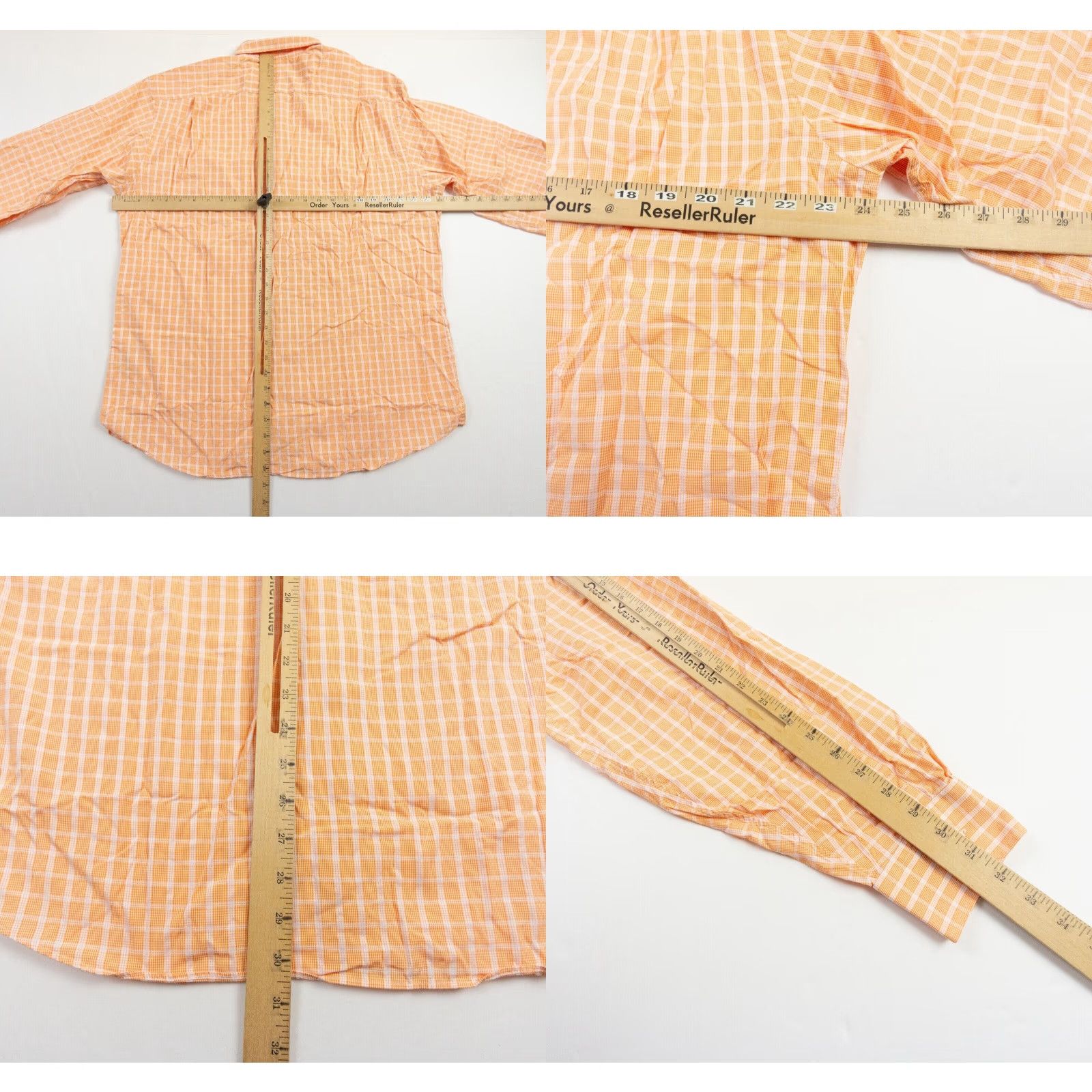 Tommy Bahama VINTAGE Tommy Bahama Shirt Mens 16.5 34-35 Orange Check Long Sleeve Cotton Button-Up Shirt Mens Size US L / EU 52-54 / 3 - 8 Thumbnail