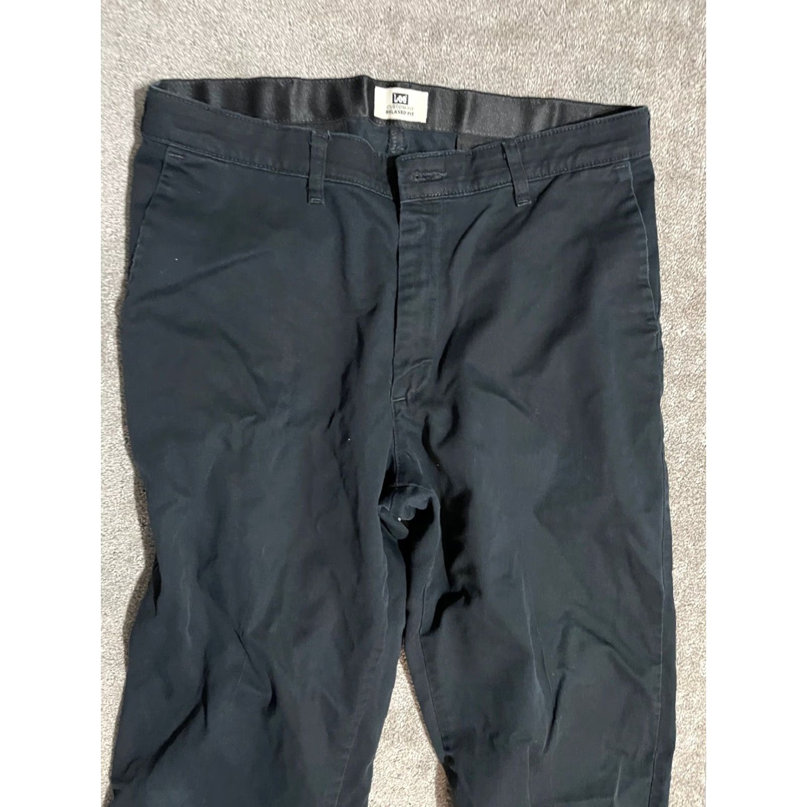 Lee Lee Classic Fit Flat Front Stain Resistant Black Pants 34x30 Mens Size US 34 / EU 50 - 5 Thumbnail