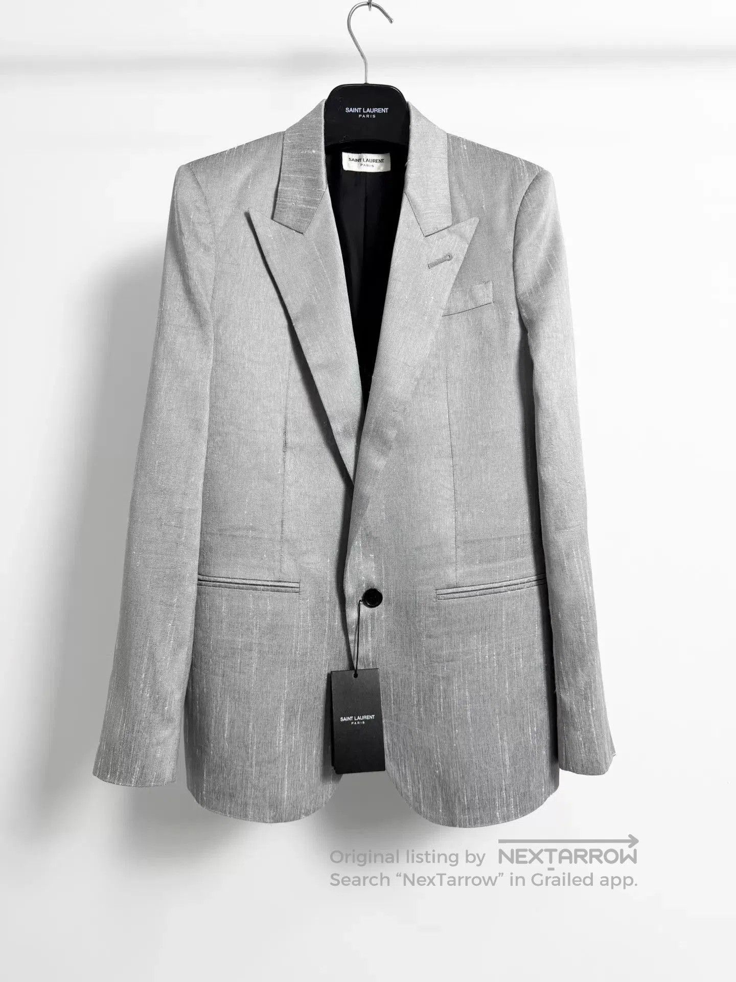 Saint Laurent Paris Gray Single-Breasted Blazer. Size US M / EU 48-50 / 2 - 1 Thumbnail
