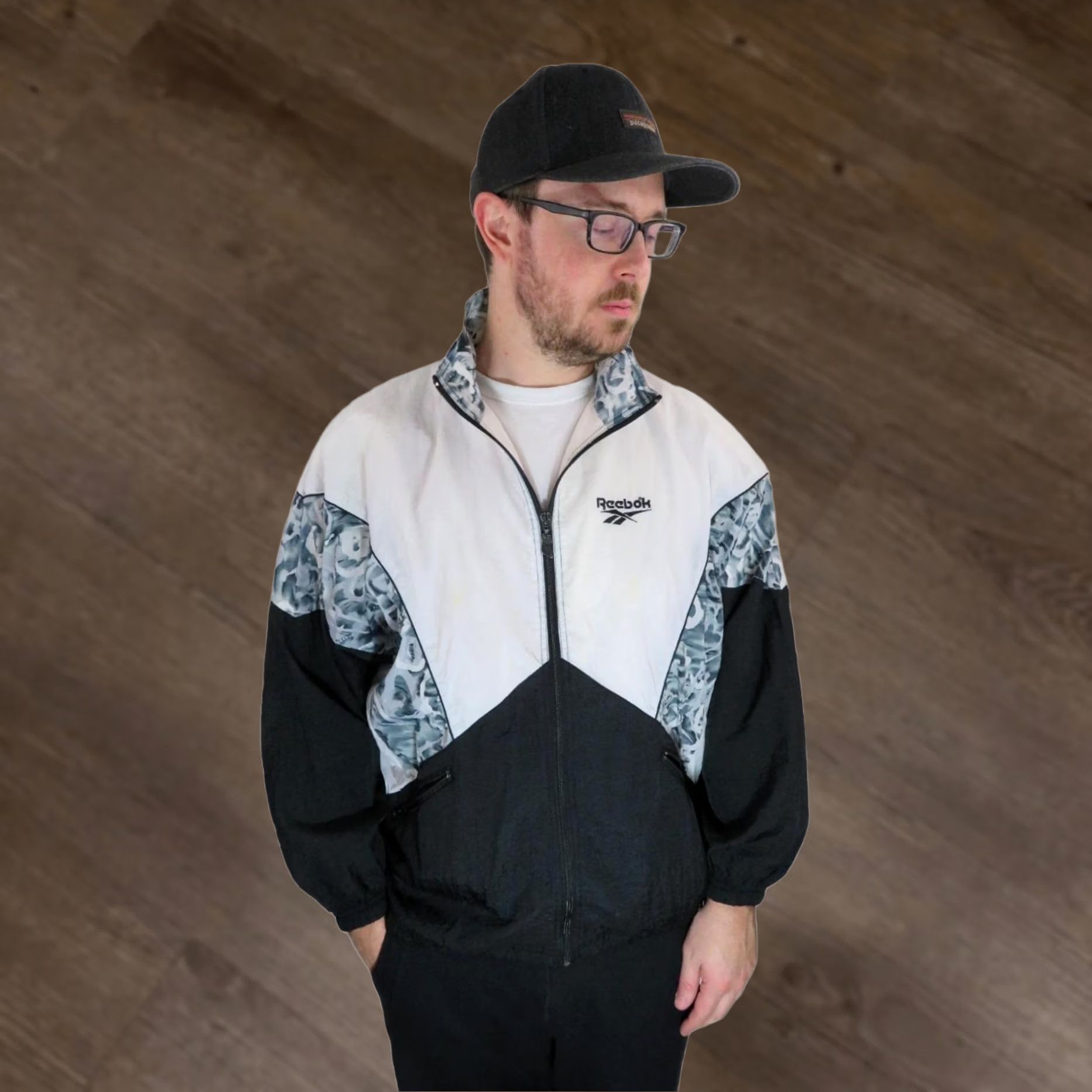 Reebok VINTAGE 90s Reebok Jacket Mens L White Camo Nylon Coat Concrete Running Weathergear Wind-Resistant Size US L / EU 52-54 / 3 - 1 Thumbnail