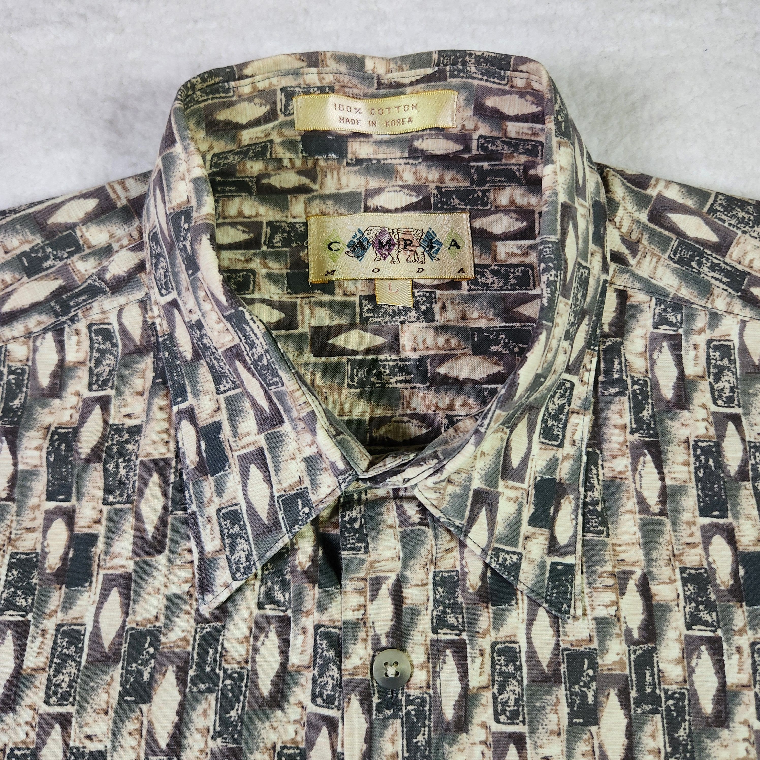 Campia Moda Campia Moda VINTAGE Shirt Large Short Sleeve Geometric Size US L / EU 52-54 / 3 - 2 Thumbnail