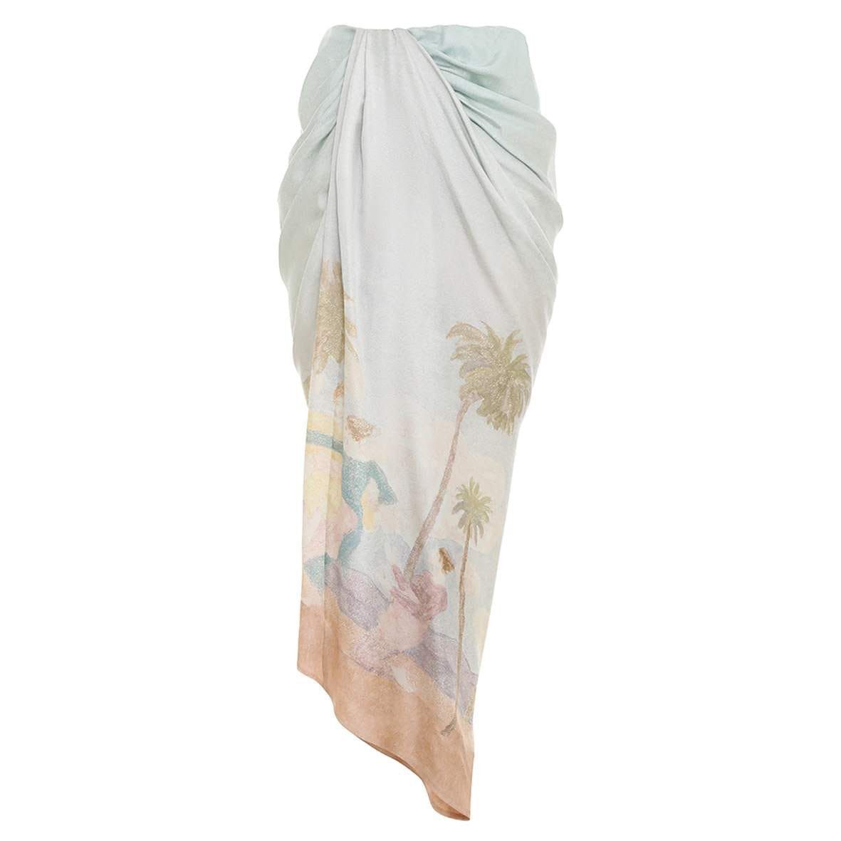 Zimmermann oc11z0425 Sensory Drape Midi Skirt in Multicolor Size 27" / US 4 / IT 40 - 1 Thumbnail